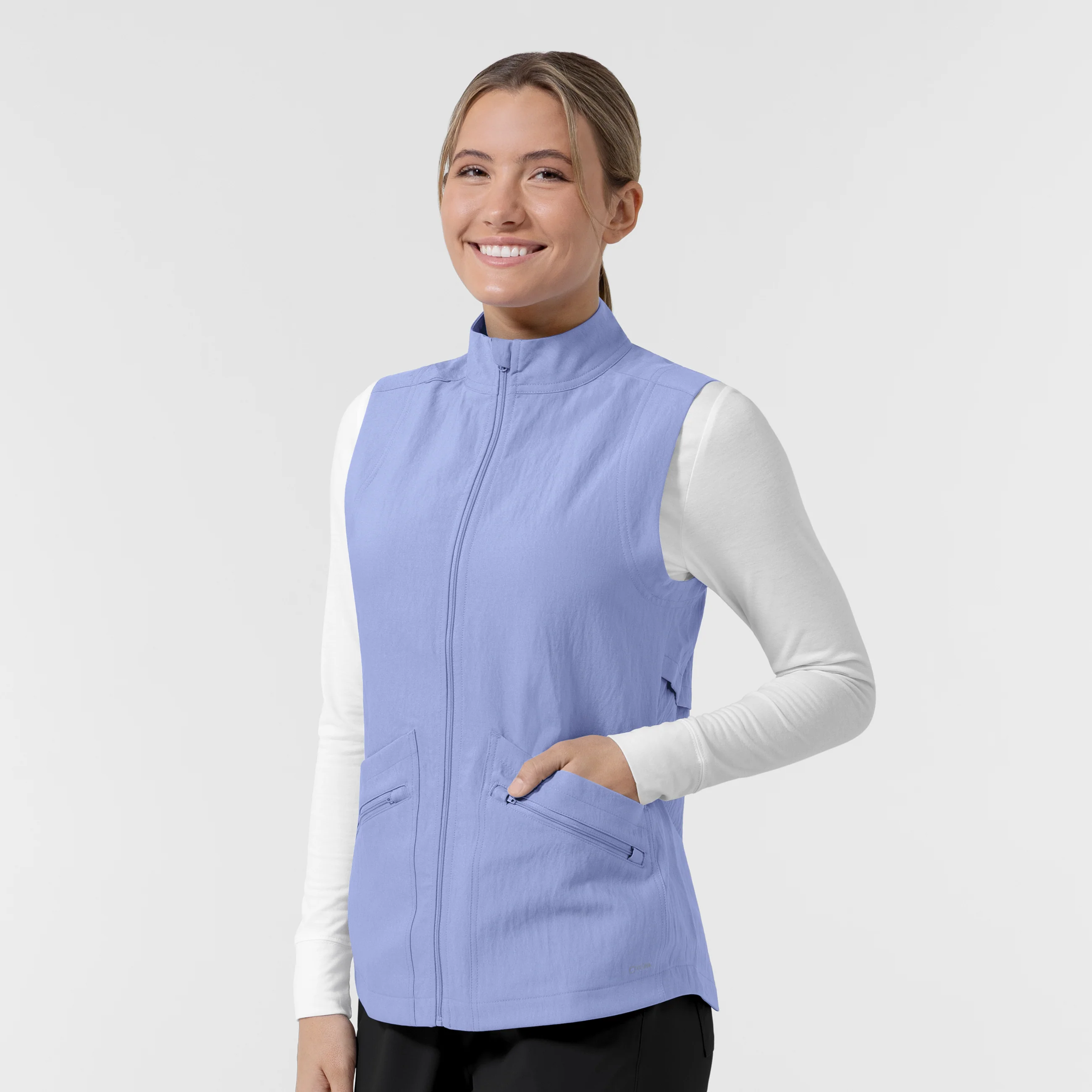 Women's Everything Everywhere Scrub Vest - Ceil Blue - Image 4