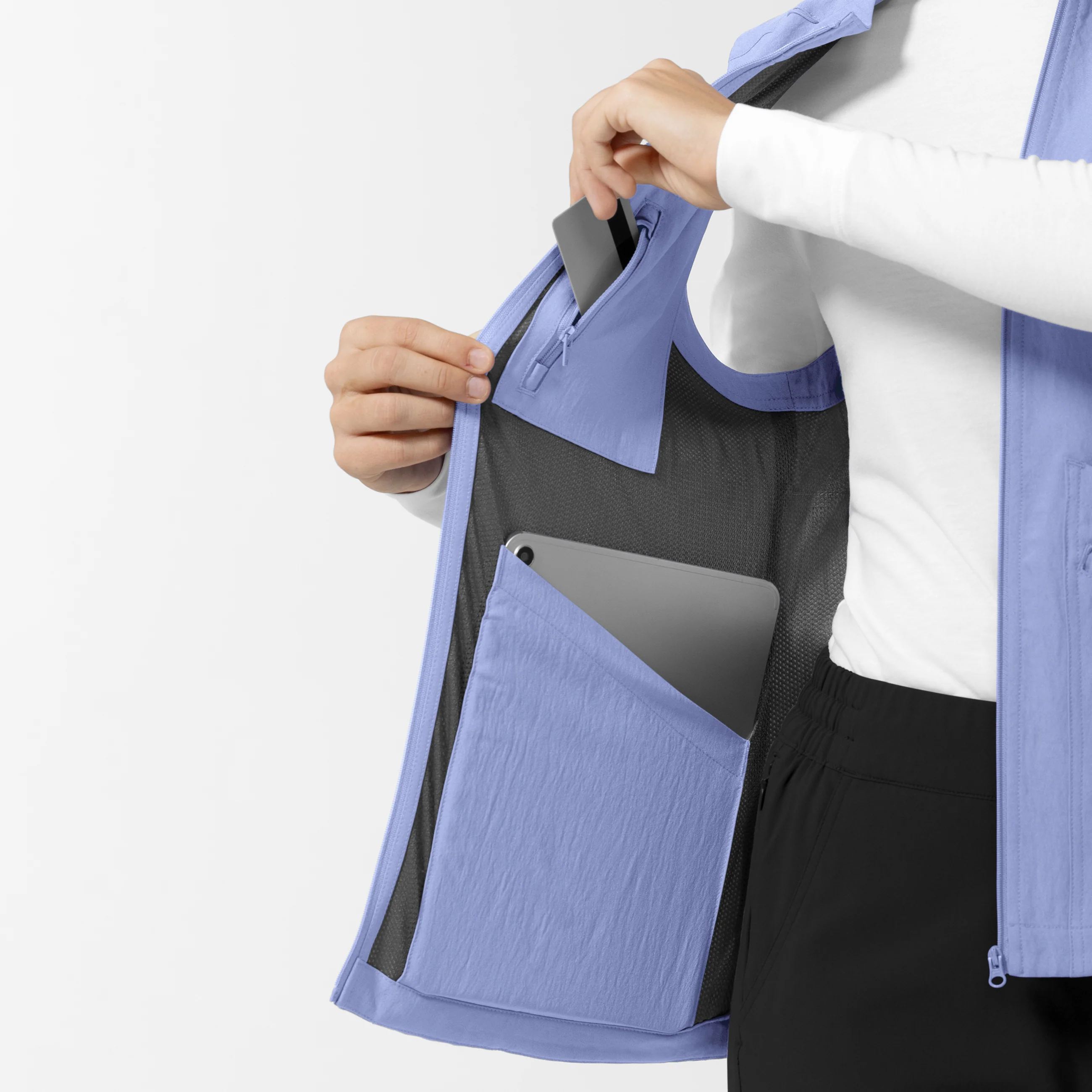 Women's Everything Everywhere Scrub Vest - Ceil Blue - Image 6
