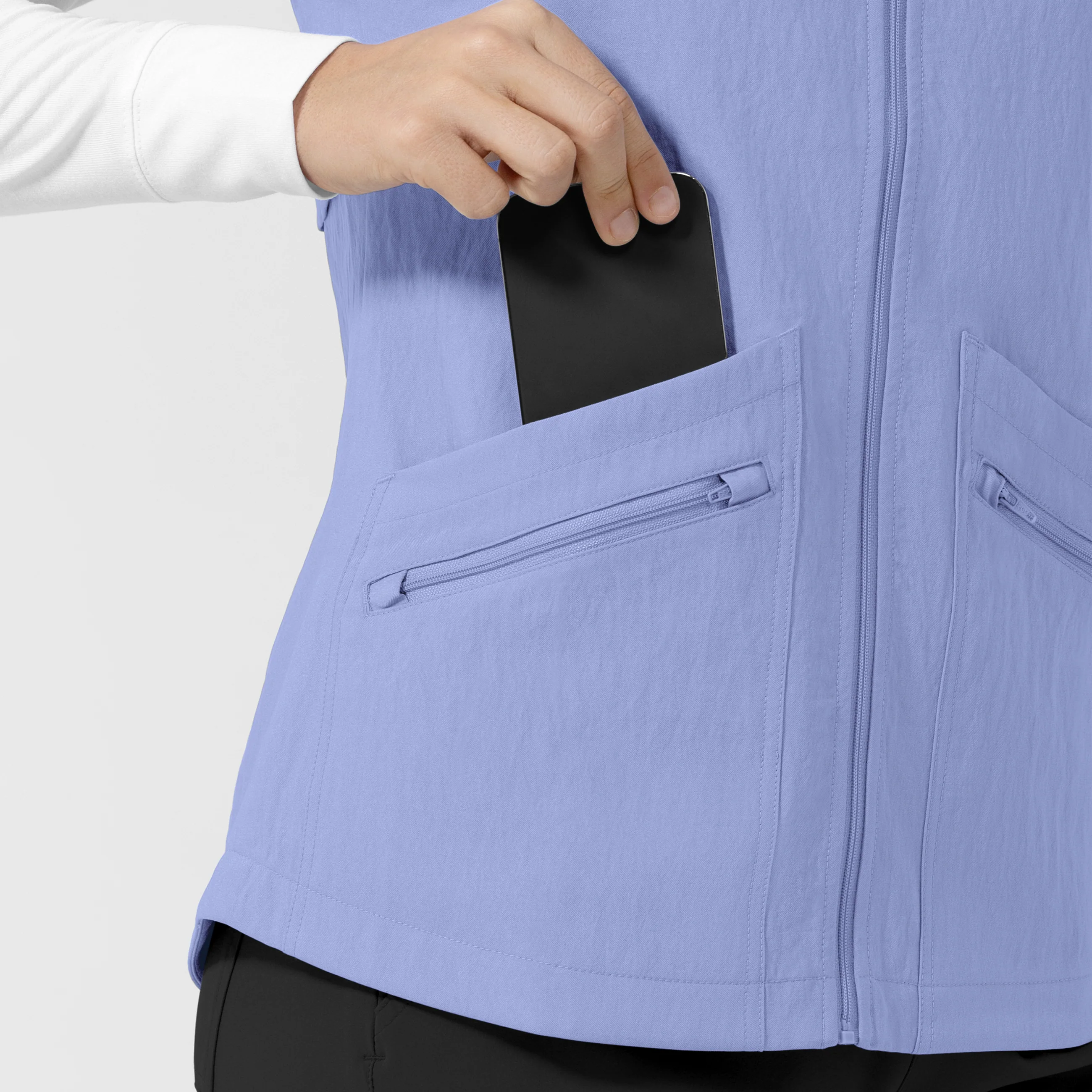 Women's Everything Everywhere Scrub Vest - Ceil Blue - Image 8