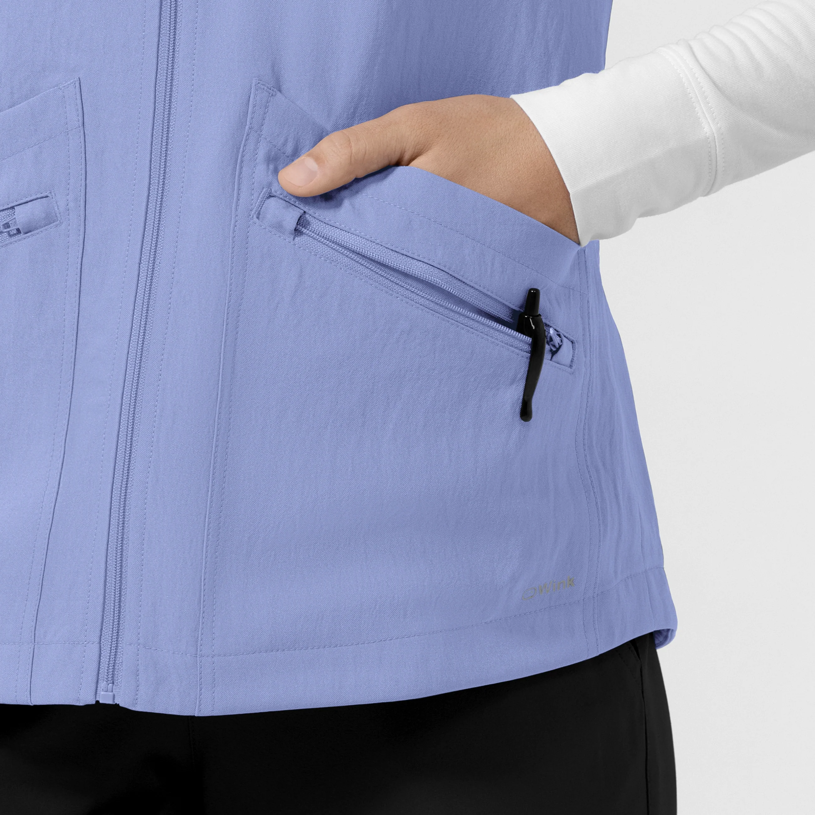 Women's Everything Everywhere Scrub Vest - Ceil Blue - Image 9