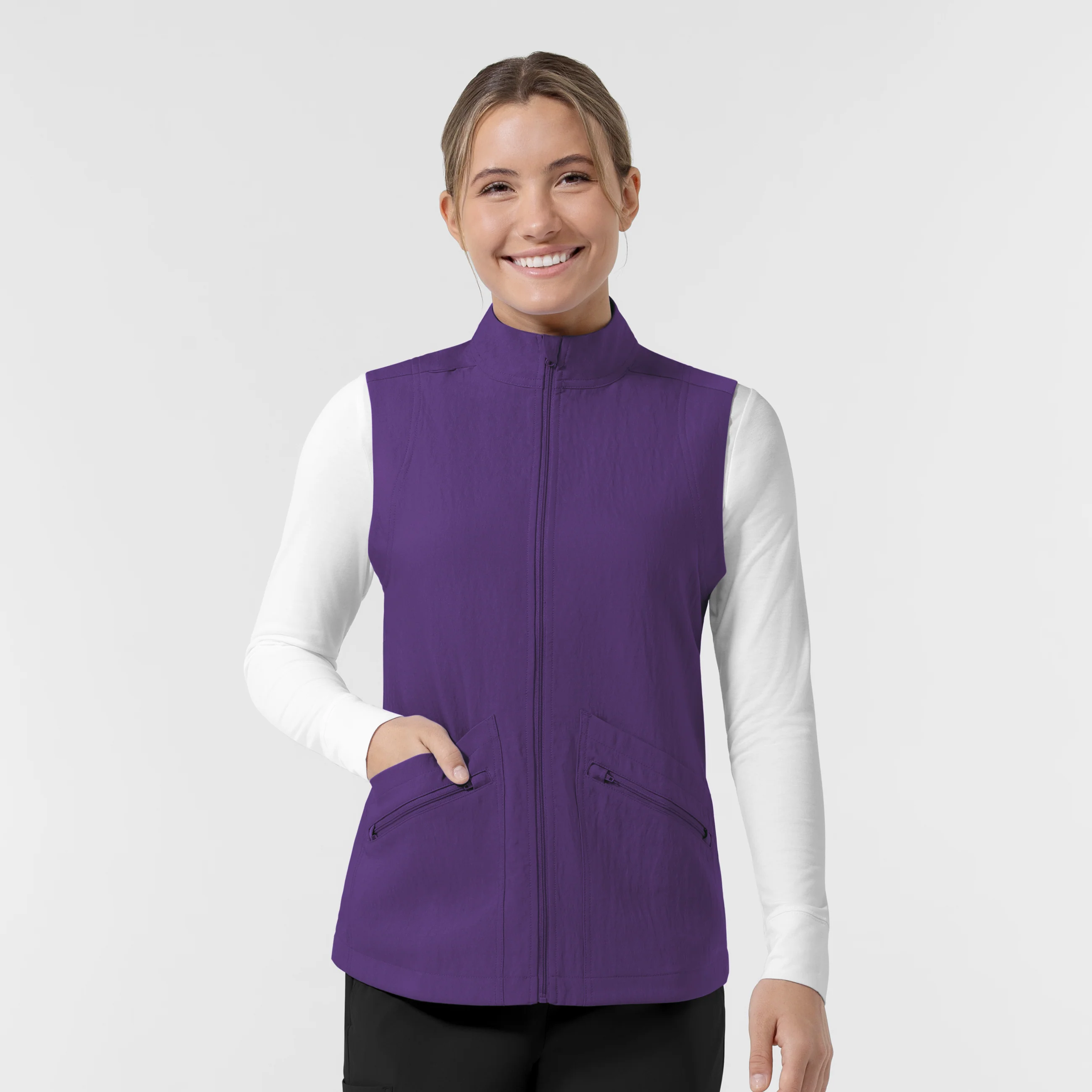 Women's Everything Everywhere Scrub Vest - Eggplant