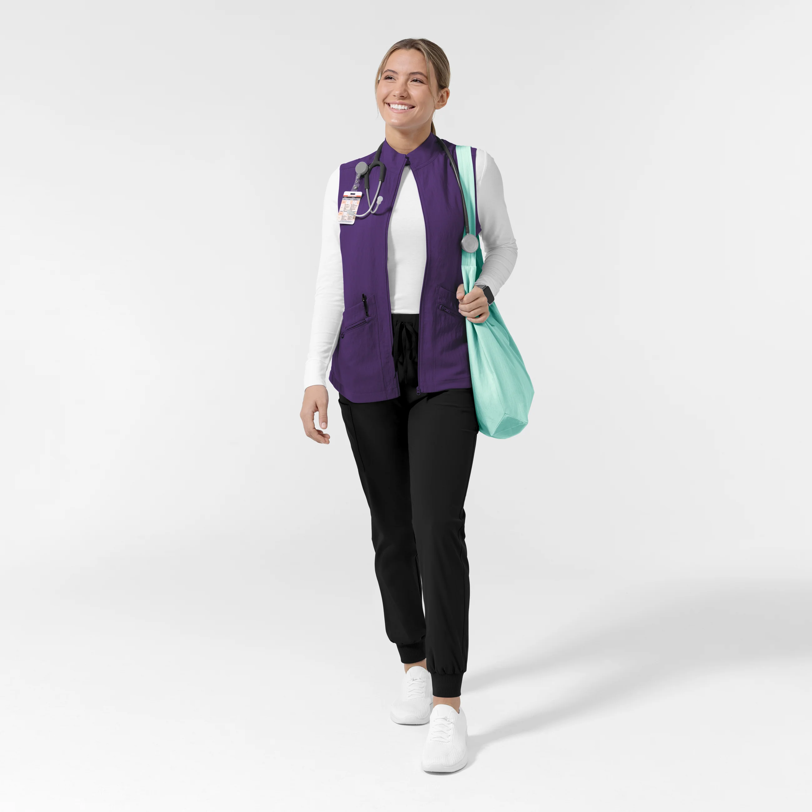 Women's Everything Everywhere Scrub Vest - Eggplant - Image 3