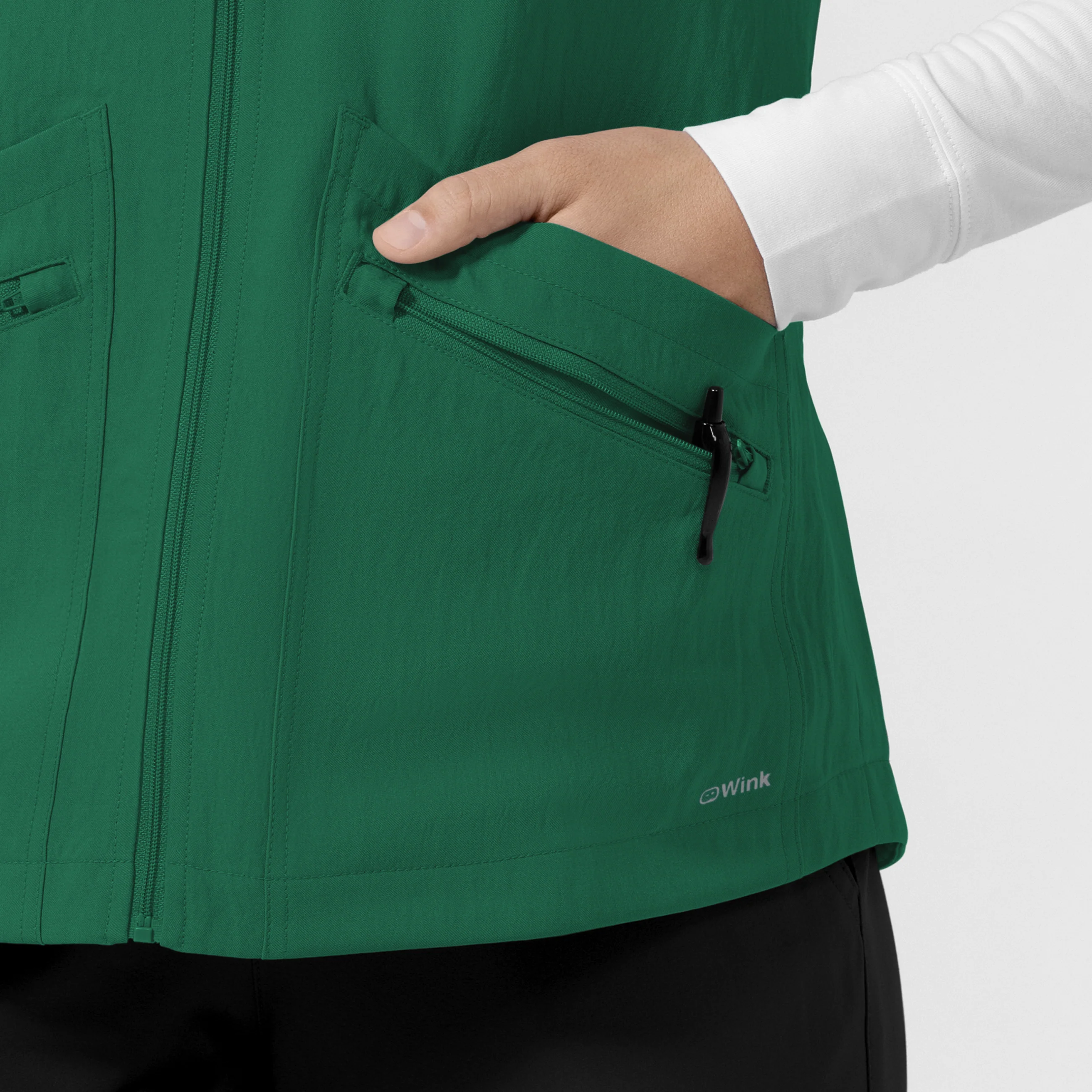 Women's Everything Everywhere Scrub Vest - Hunter Green - Image 9