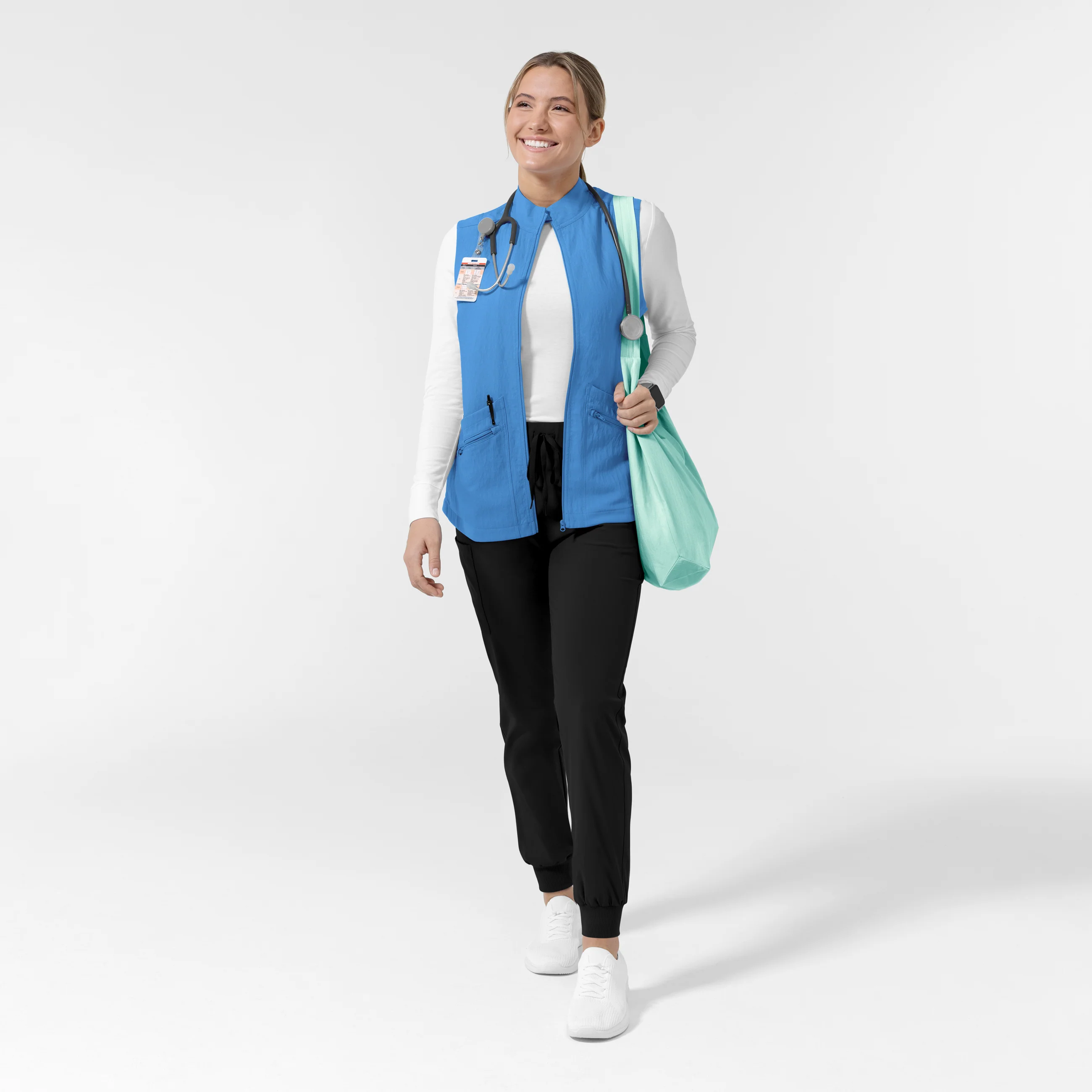 Women's Everything Everywhere Scrub Vest - Malibu Blue - Image 4