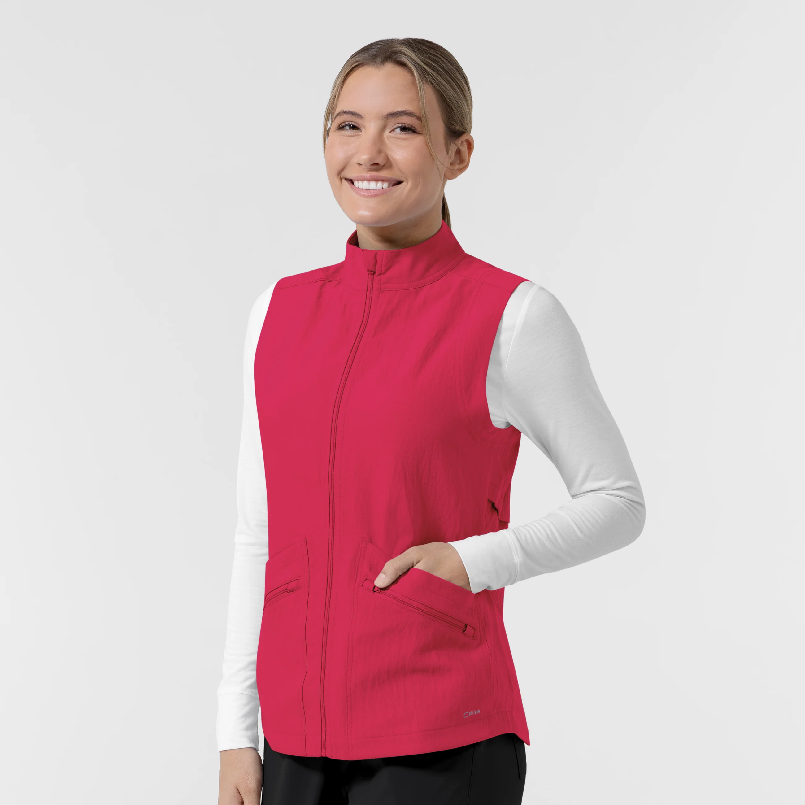 Women's Everything Everywhere Scrub Vest - Red - Image 4