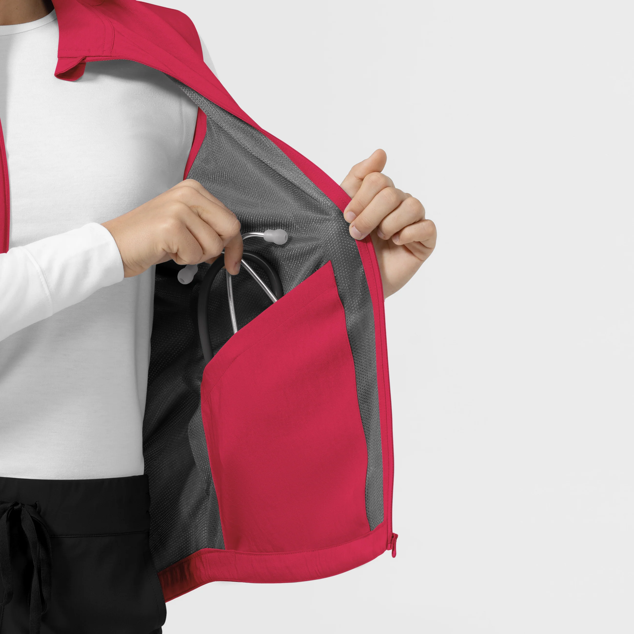 Women's Everything Everywhere Scrub Vest - Red - Image 5