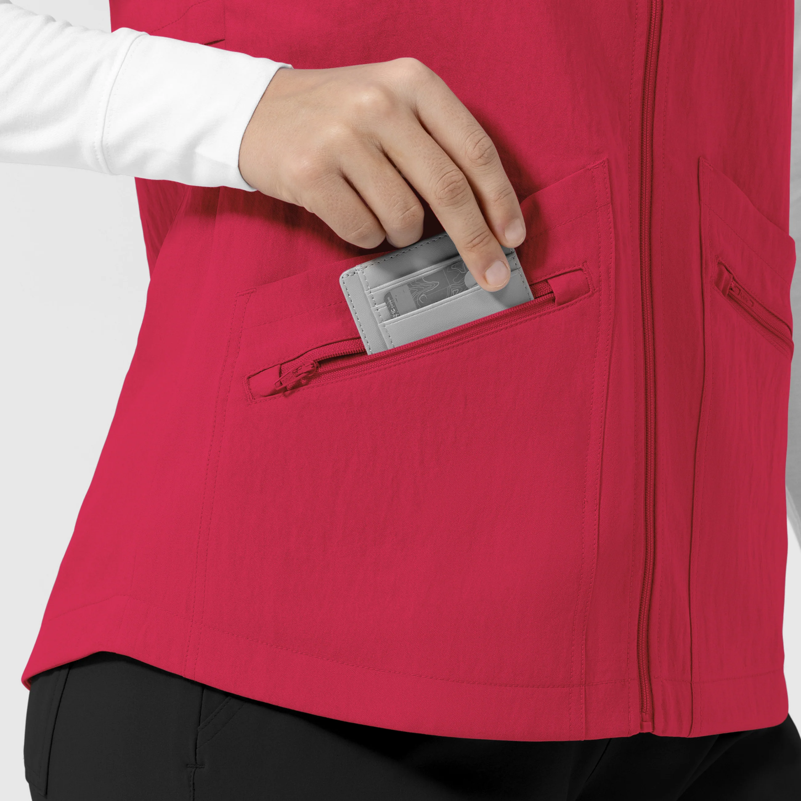 Women's Everything Everywhere Scrub Vest - Red - Image 7