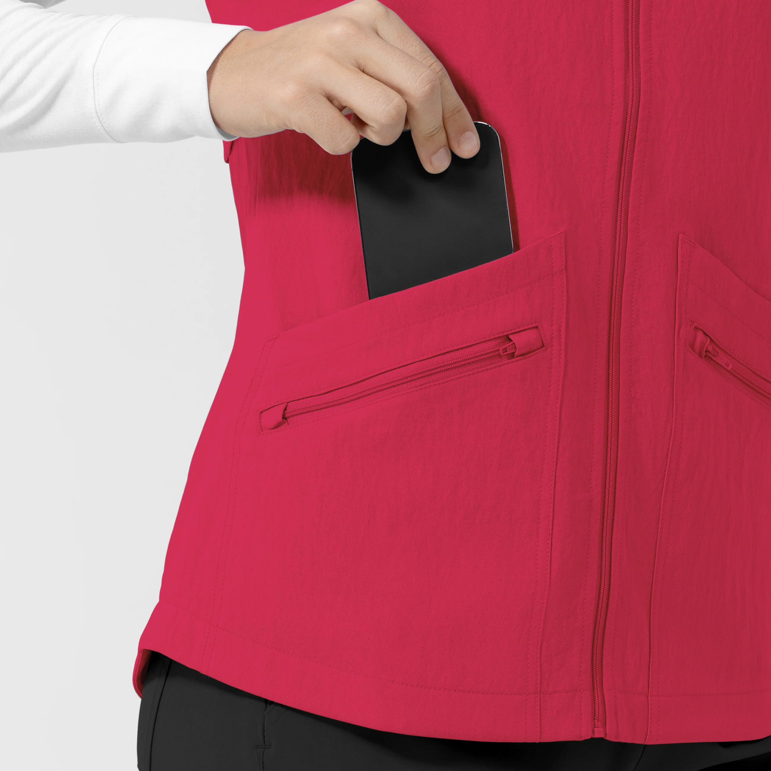 Women's Everything Everywhere Scrub Vest - Red - Image 8