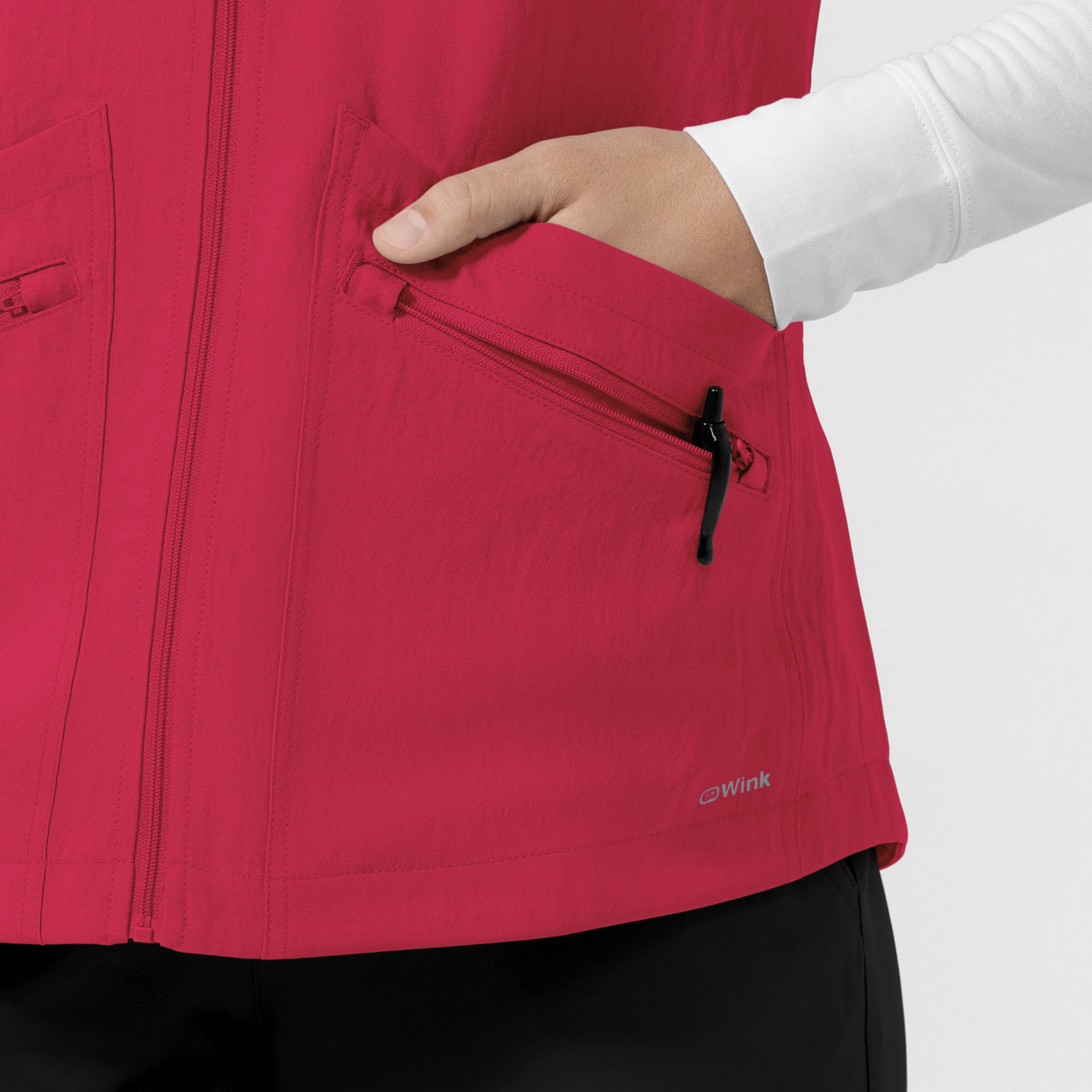 Women's Everything Everywhere Scrub Vest - Red - Image 9