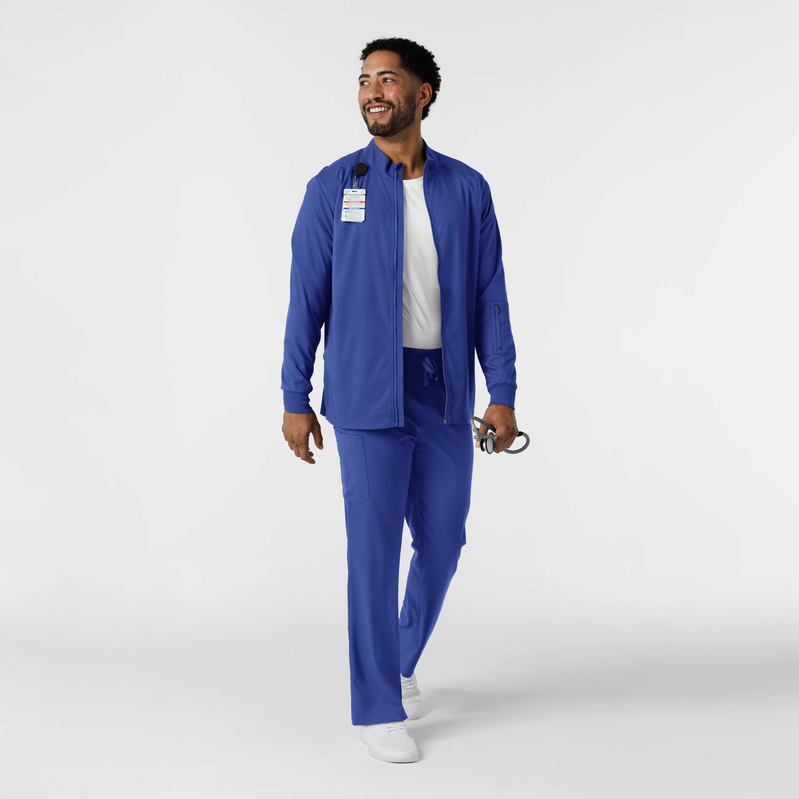 Boundless Men's Warm Up Scrub Jacket - Galaxy Blue - Image 3
