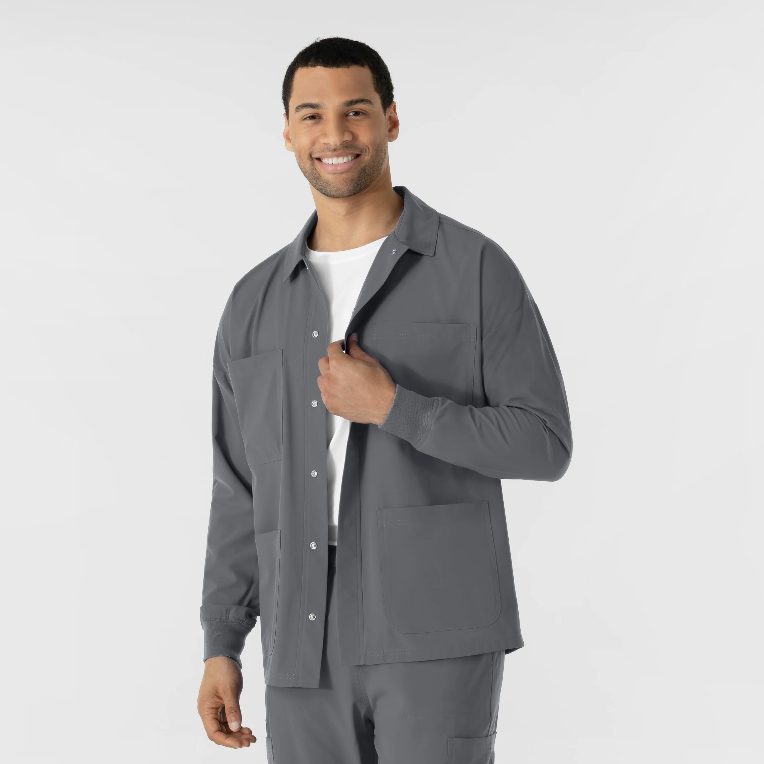 NURTUR Men’s Scrub Shirt Jacket - Pewter