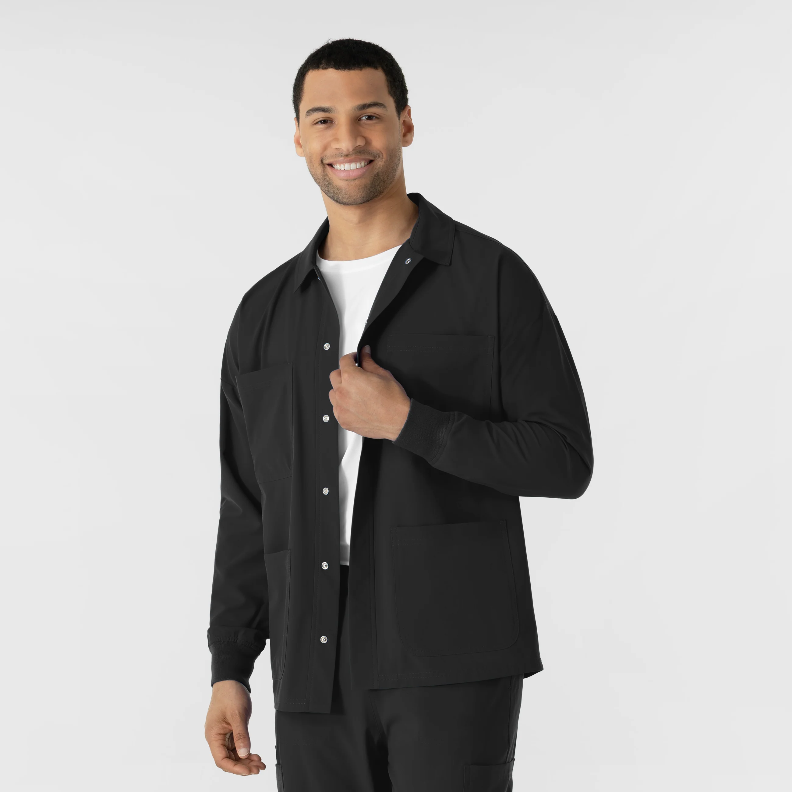 NURTUR Men’s Scrub Shirt Jacket - Black