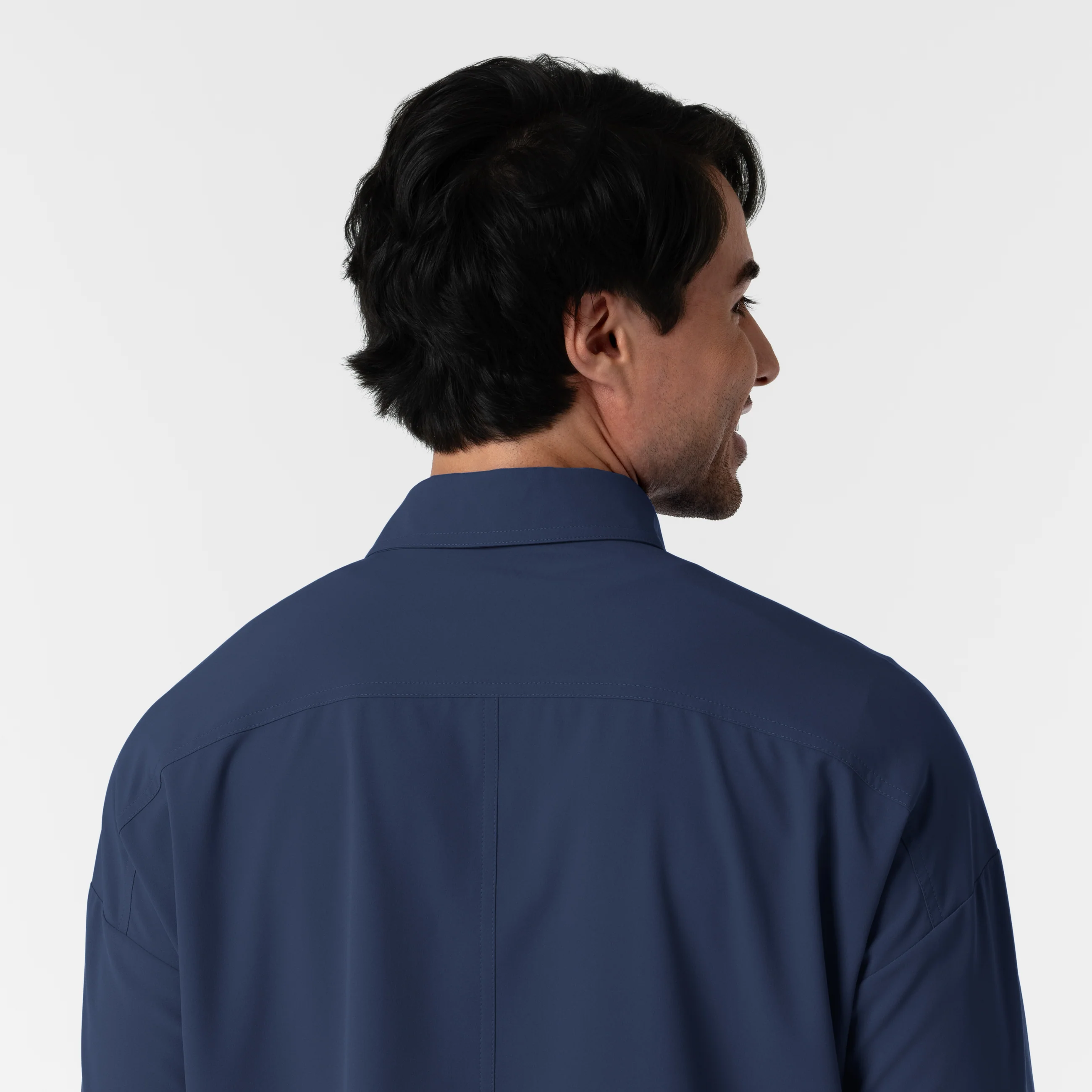 NURTUR Men’s Scrub Shirt Jacket - Navy - Image 11