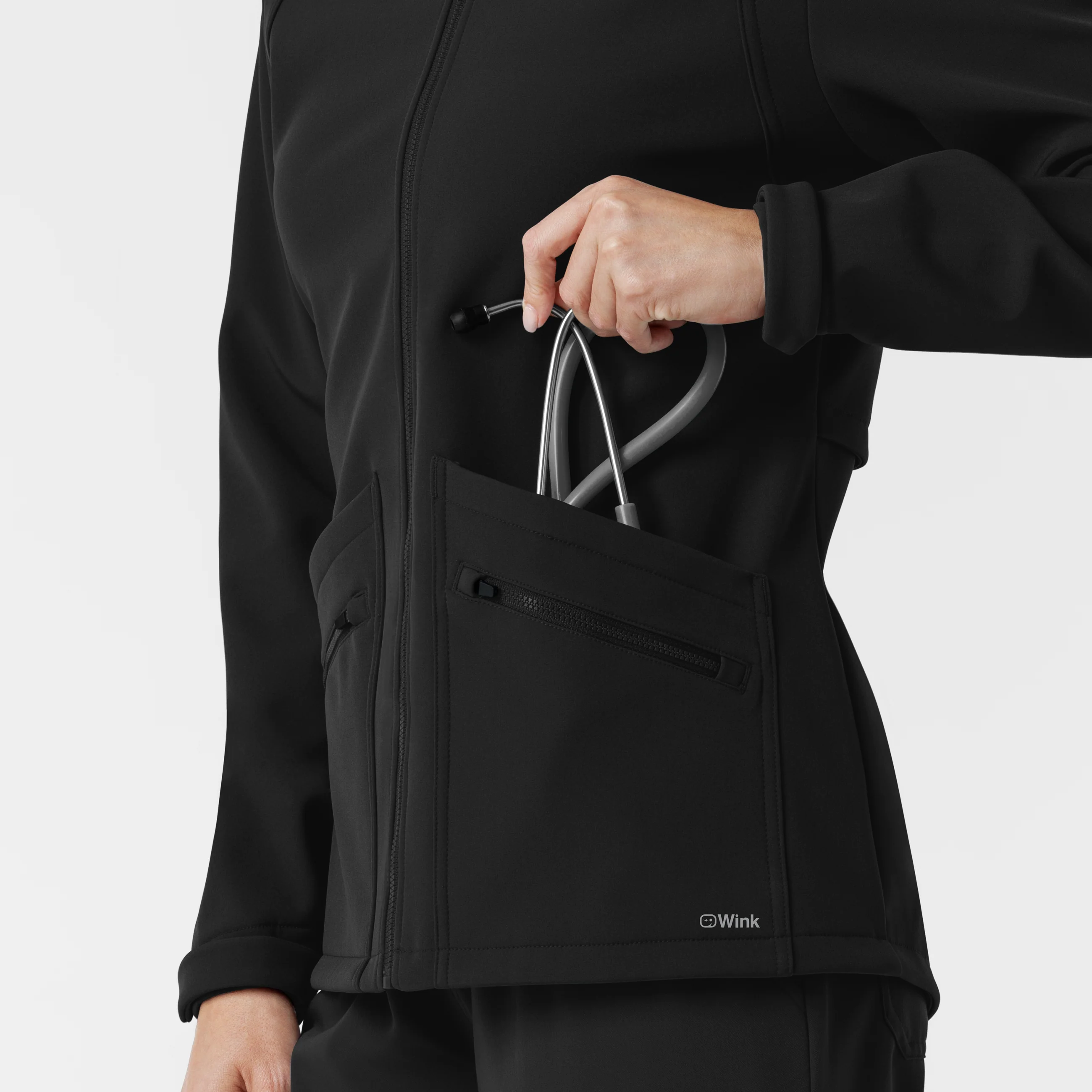 Women's Softshell Scrub Jacket - Black - Image 8