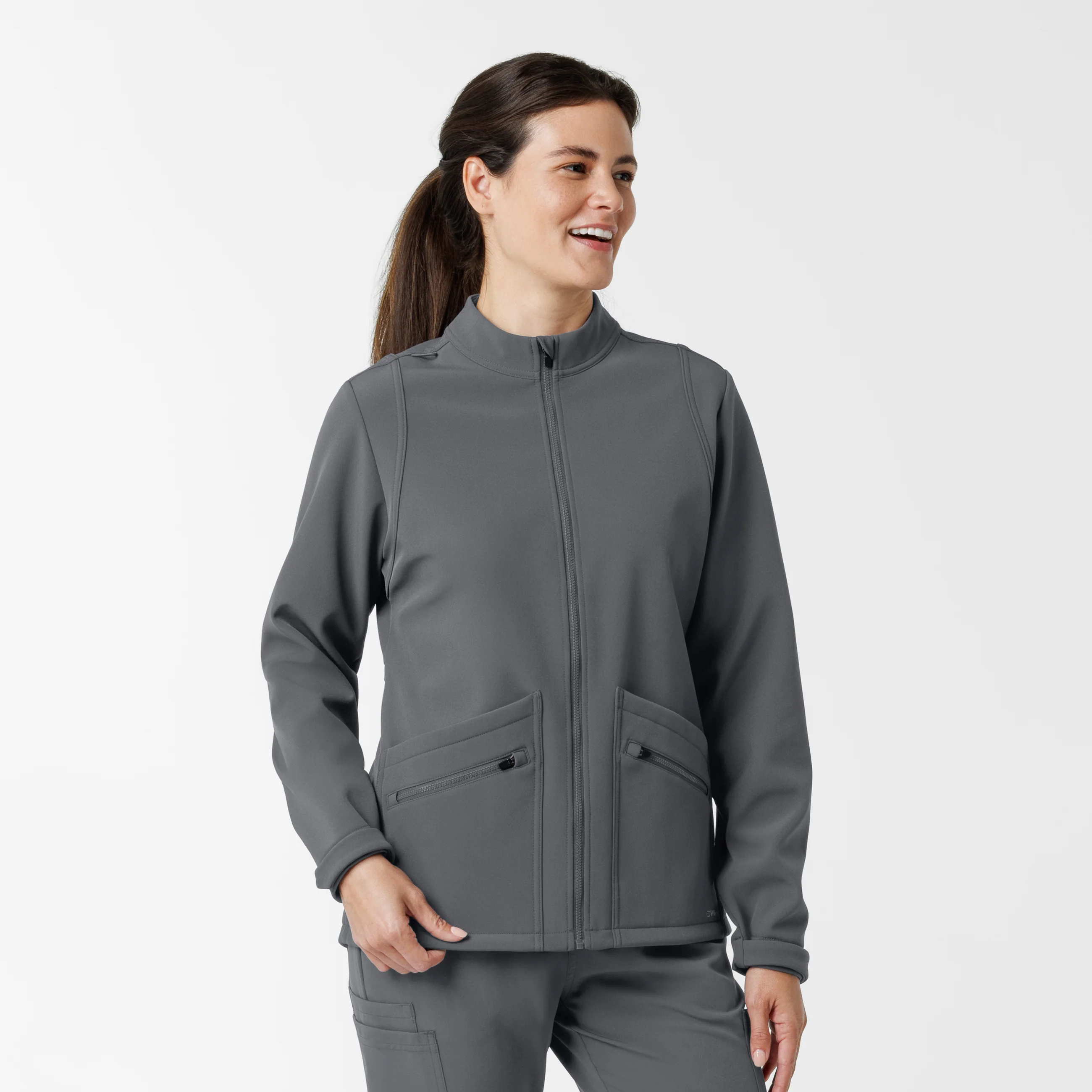 Women's Softshell Scrub Jacket - Pewter - Image 4
