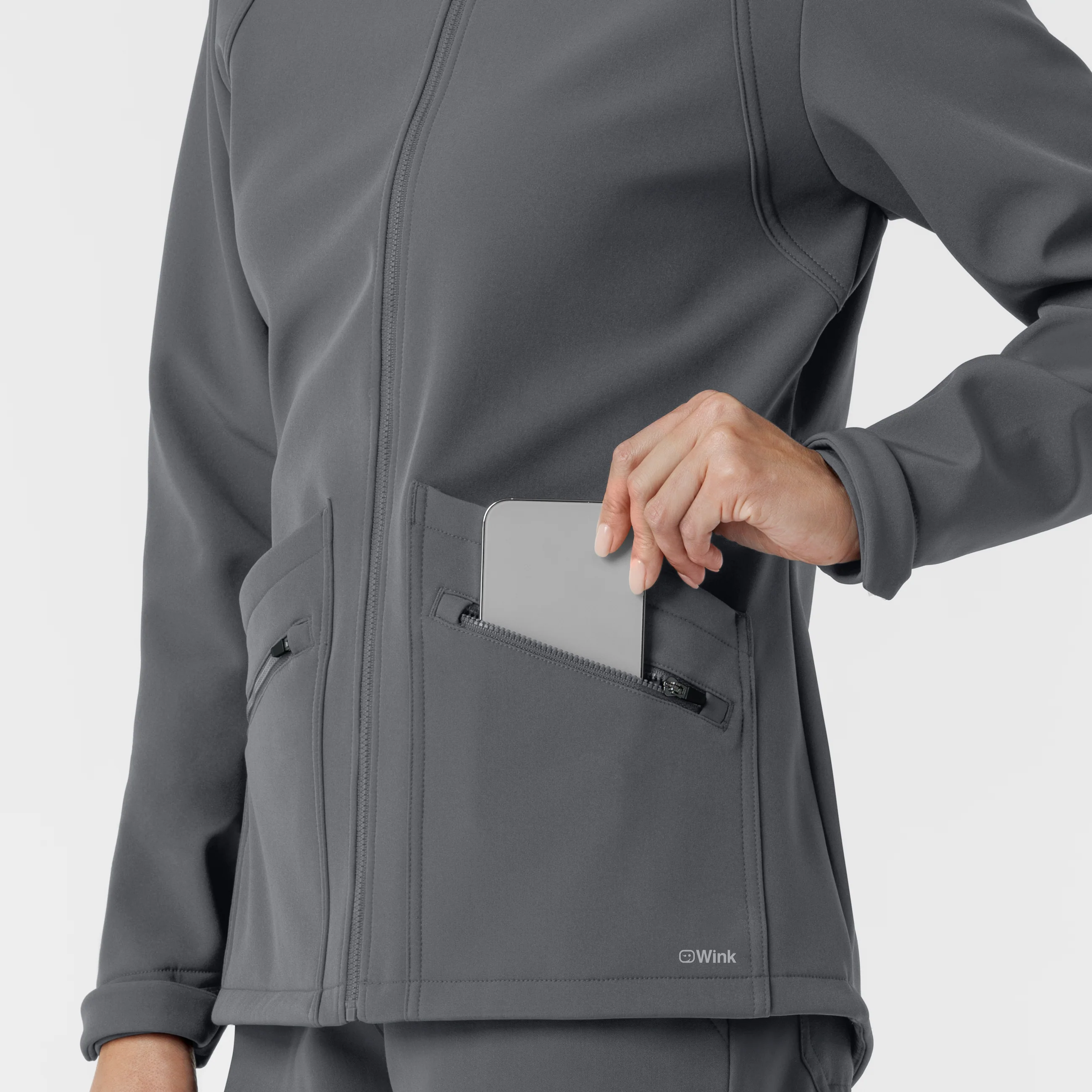Women's Softshell Scrub Jacket - Pewter - Image 9