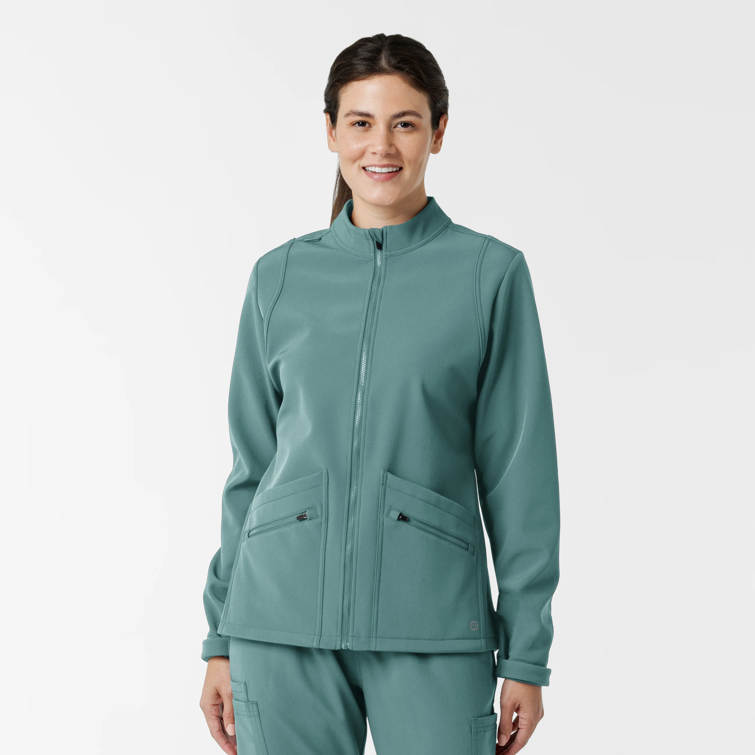 Women's Softshell Scrub Jacket - Vintage Teal
