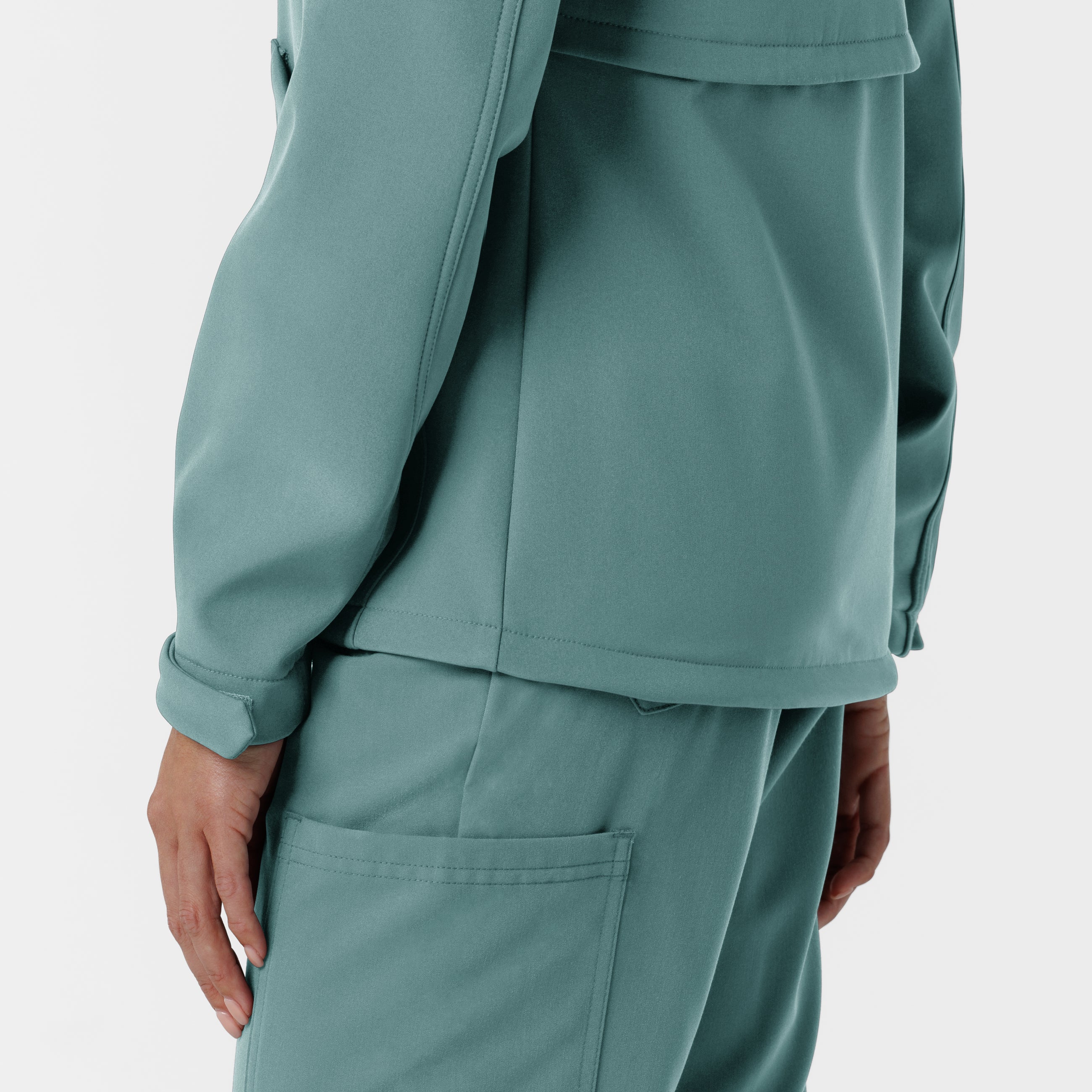 Women's Softshell Scrub Jacket - Vintage Teal - Image 10