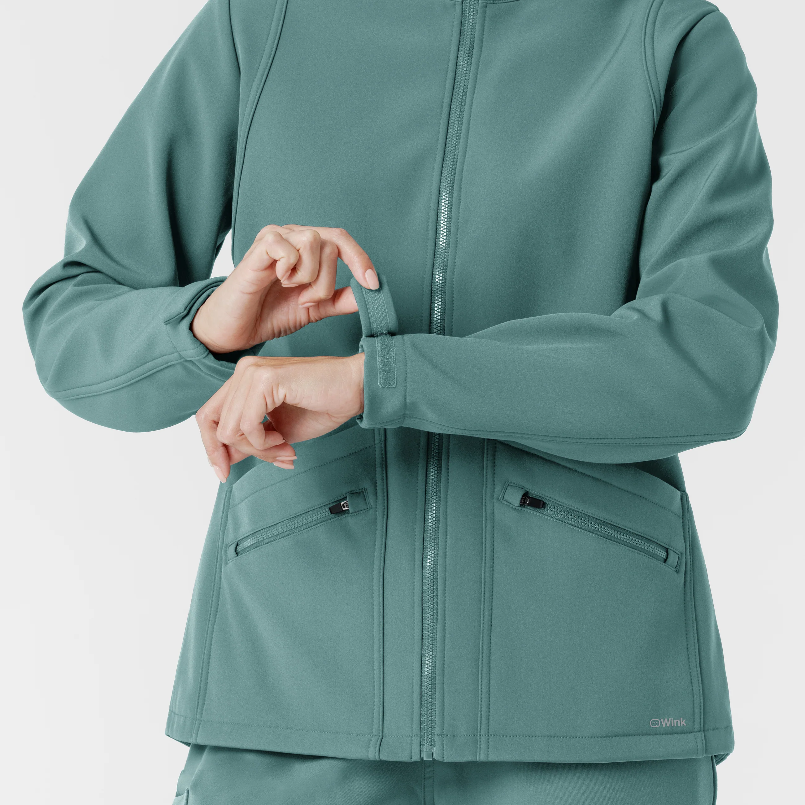 Women's Softshell Scrub Jacket - Vintage Teal - Image 7