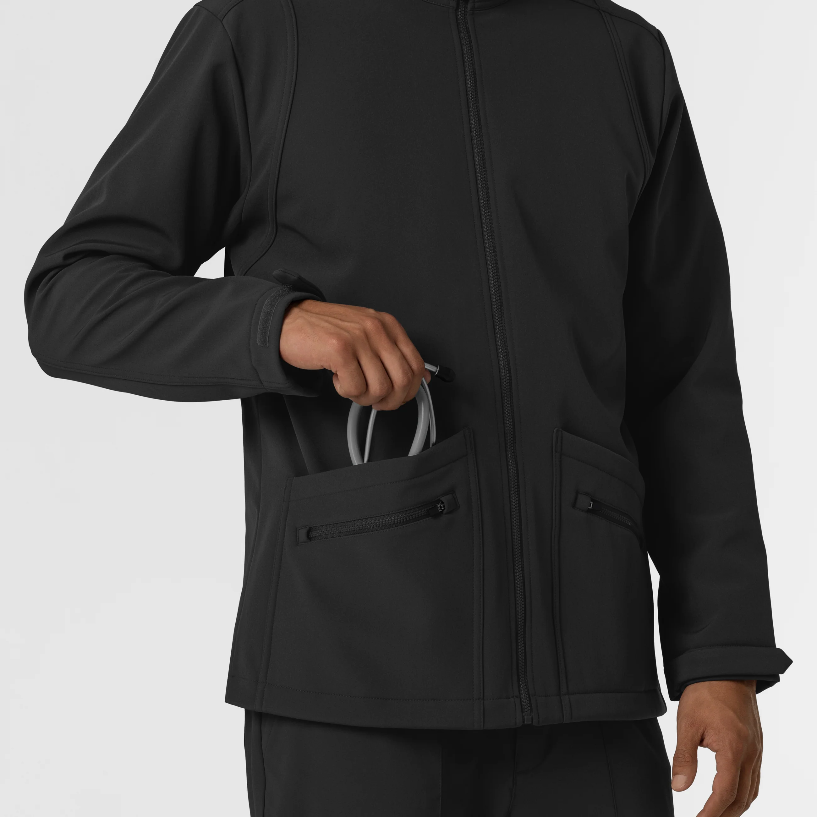 Men's Softshell Scrub Jacket - Black - Image 8