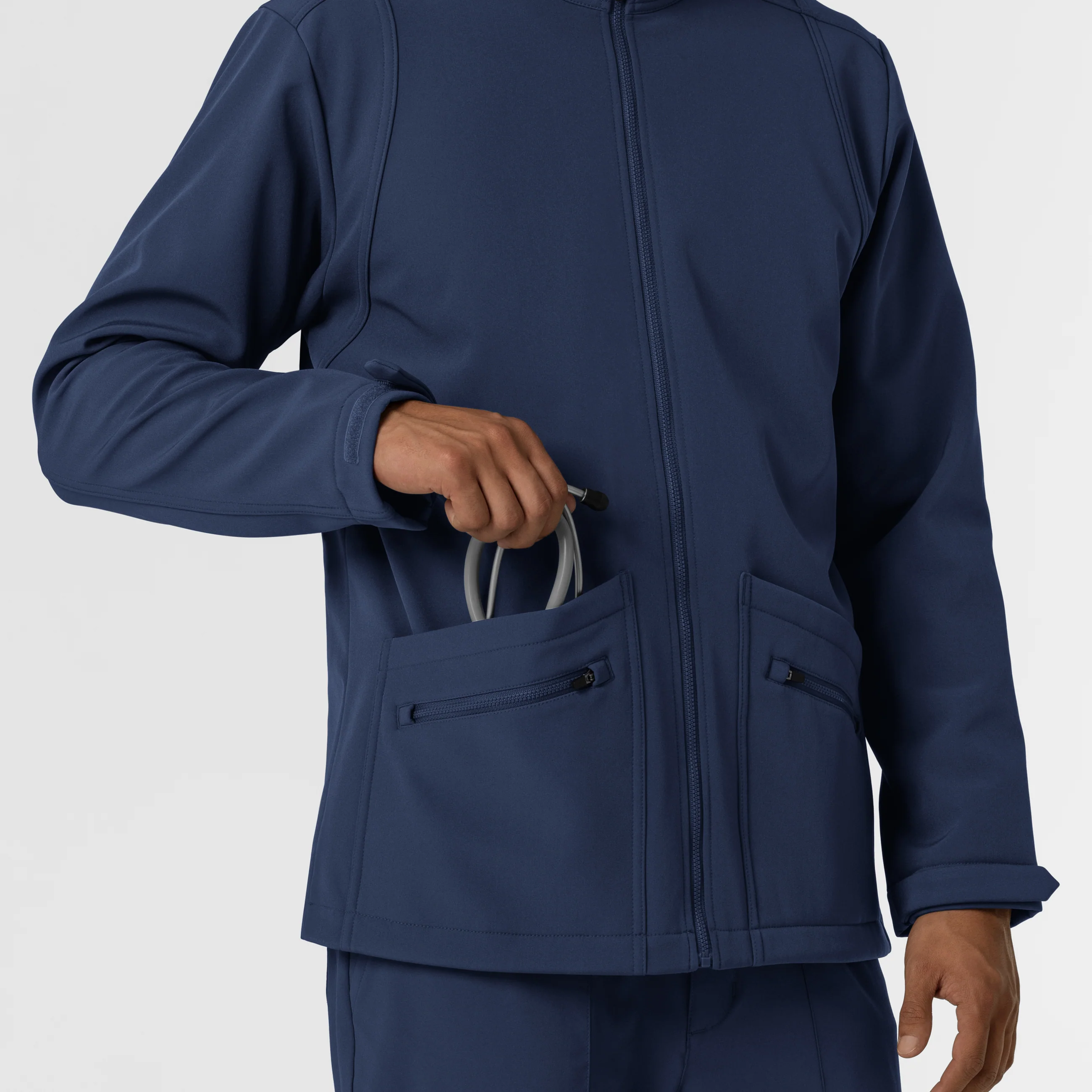 Men's Softshell Scrub Jacket - Navy - Image 8