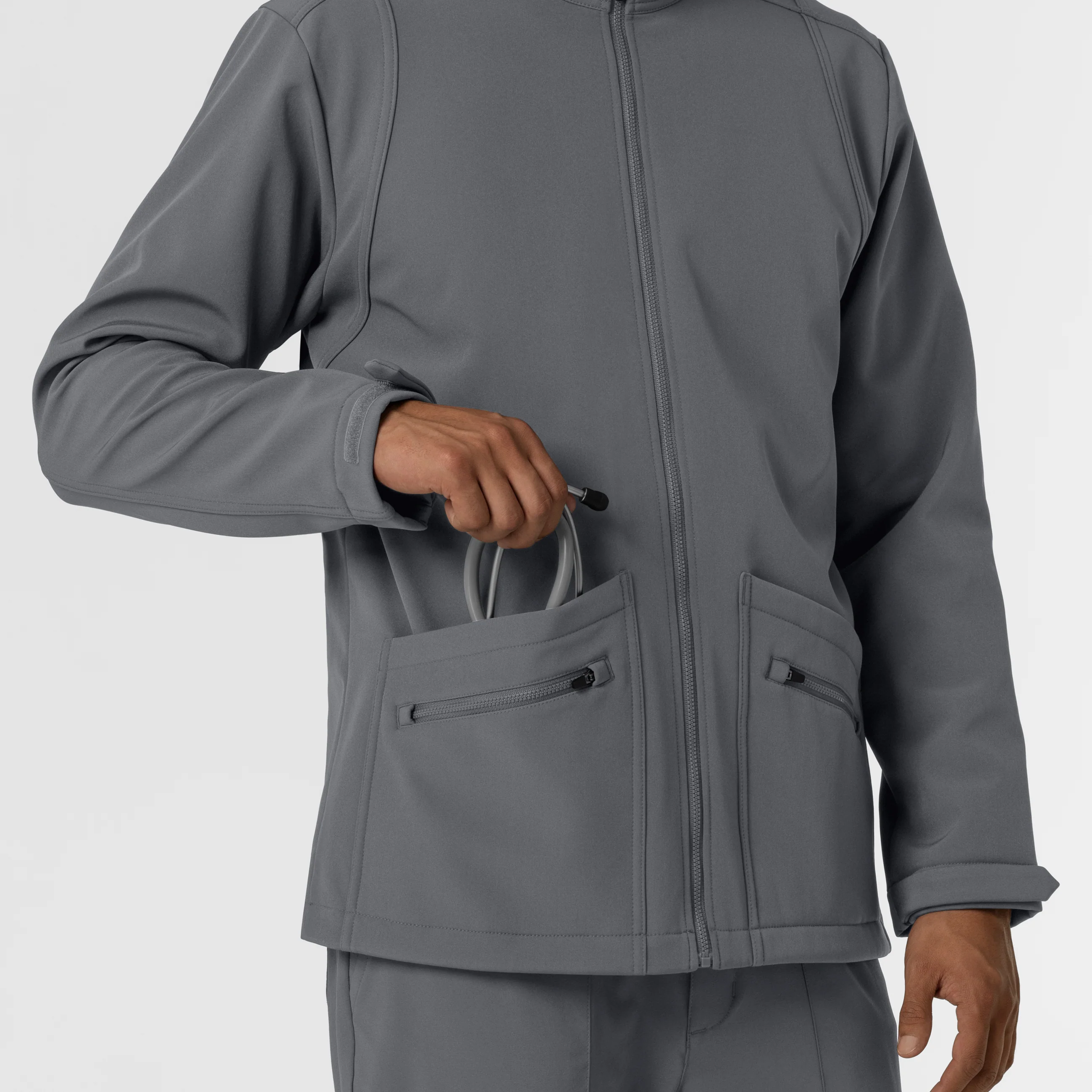 Men's Softshell Scrub Jacket - Pewter - Image 8