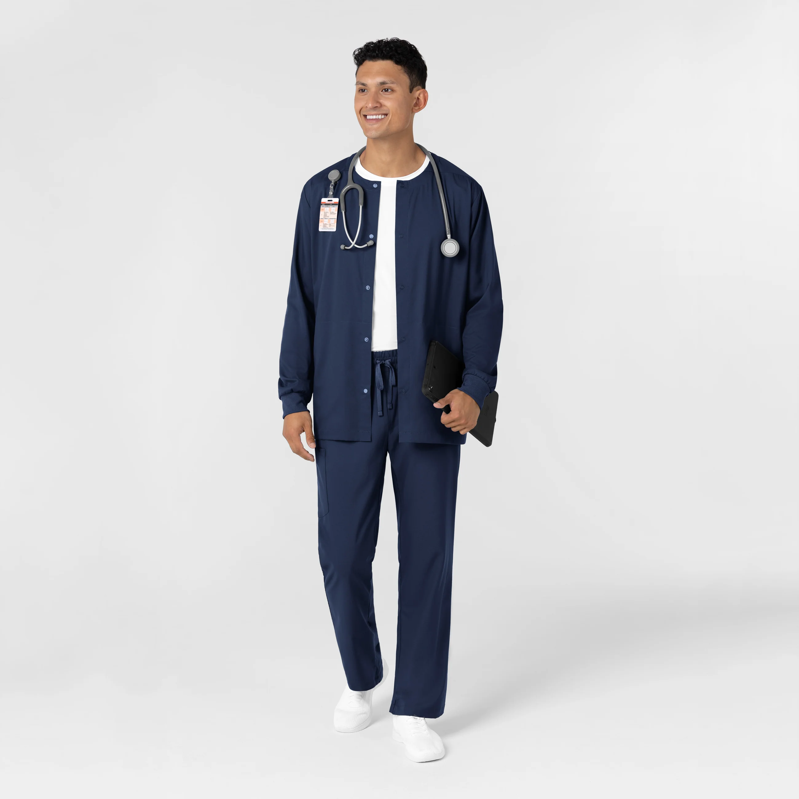 Boundless Men’s Warm-Up Scrub Jacket - Navy - Image 3