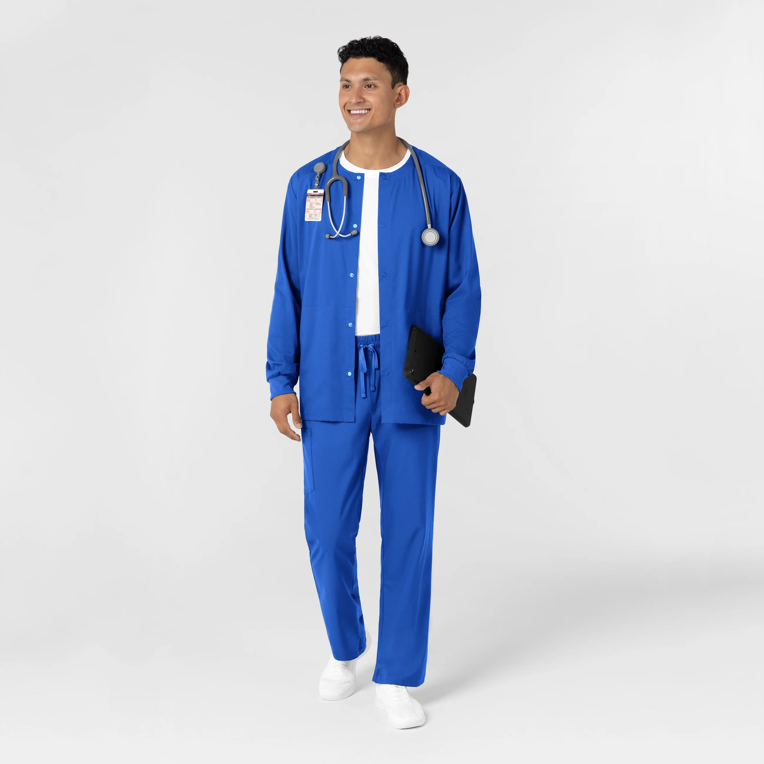 Boundless Men’s Warm-Up Scrub Jacket - Royal - Image 3