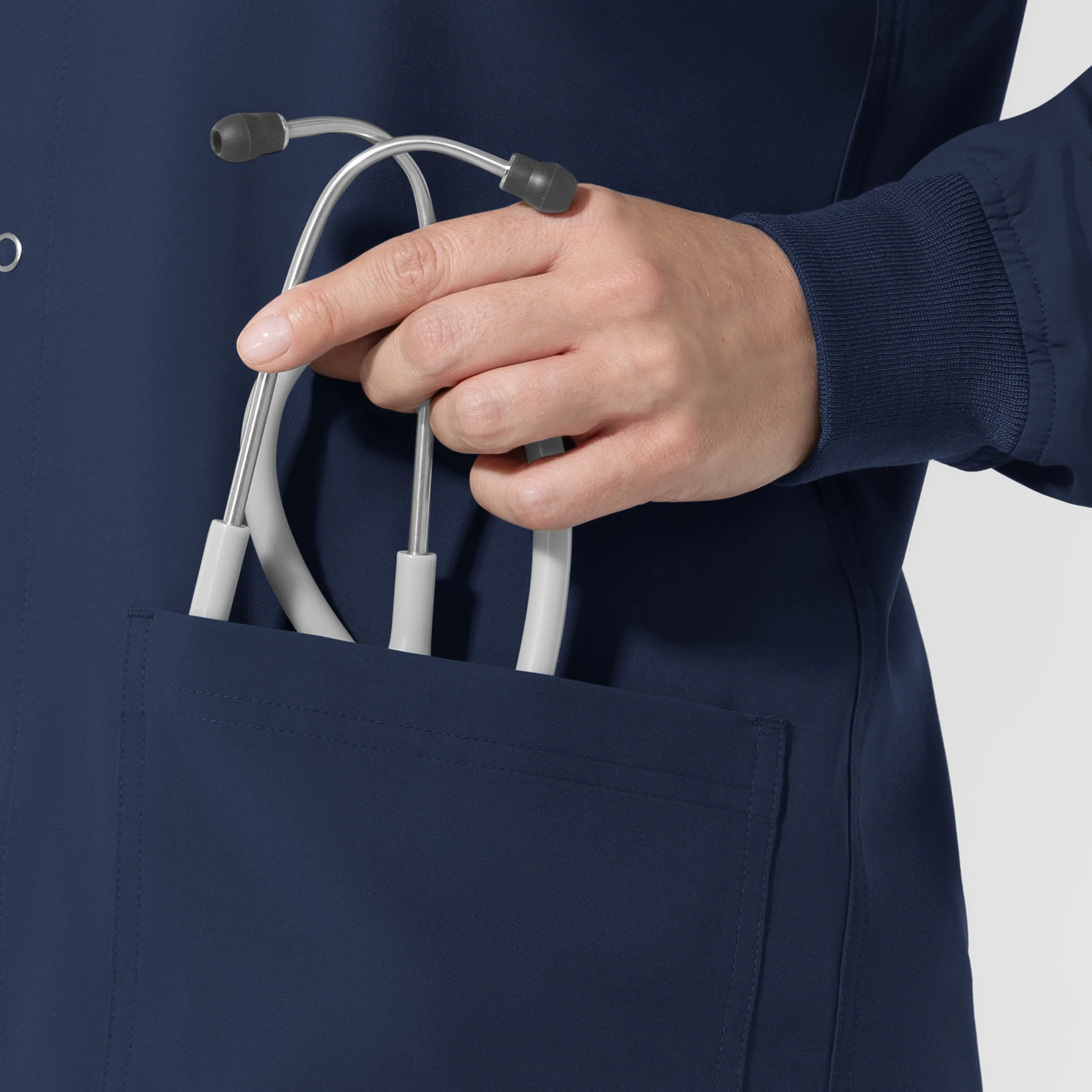 NURTUR Unisex Warm-Up Scrub Jacket - Navy - Image 7