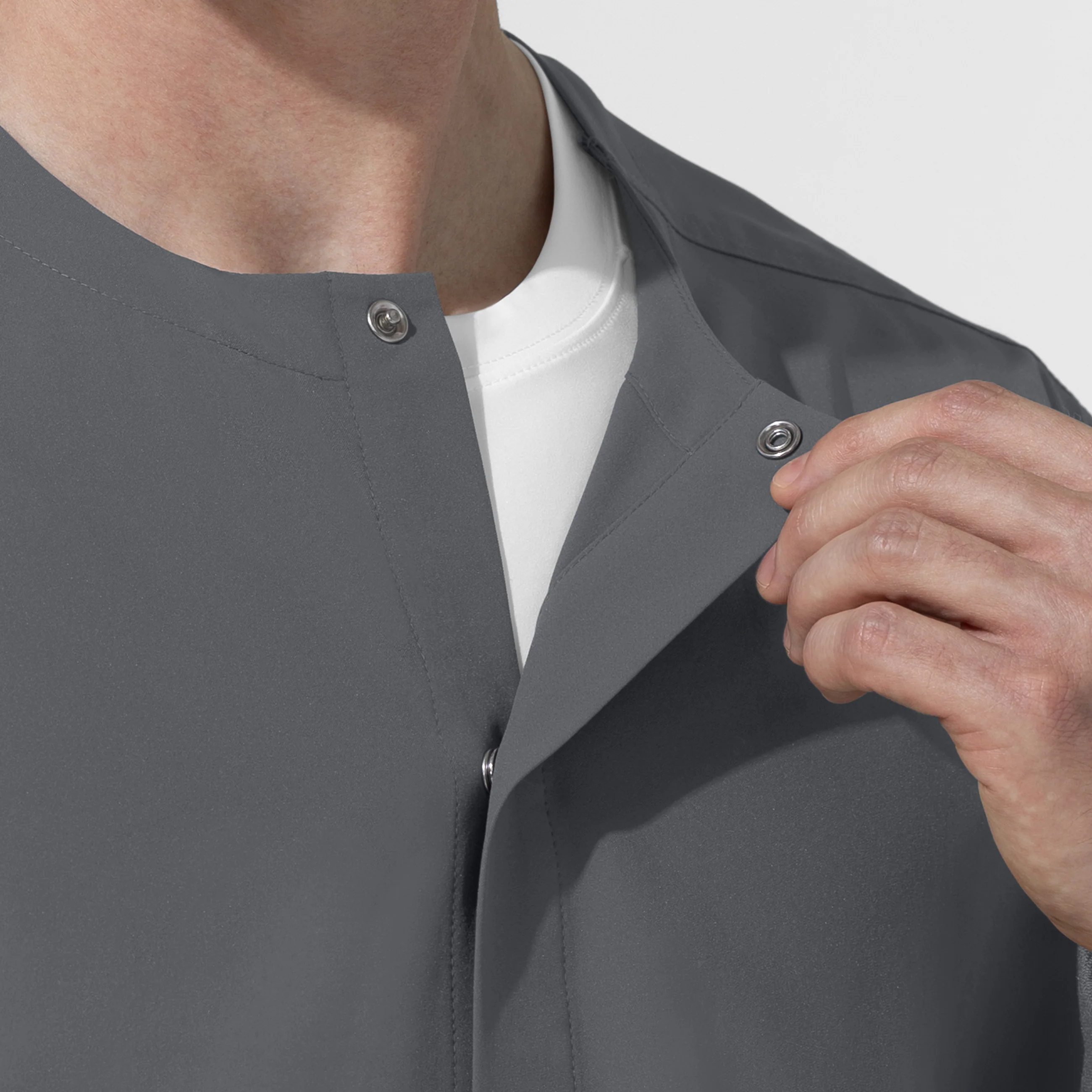 NURTUR Unisex Warm-Up Scrub Jacket - Pewter - Image 5
