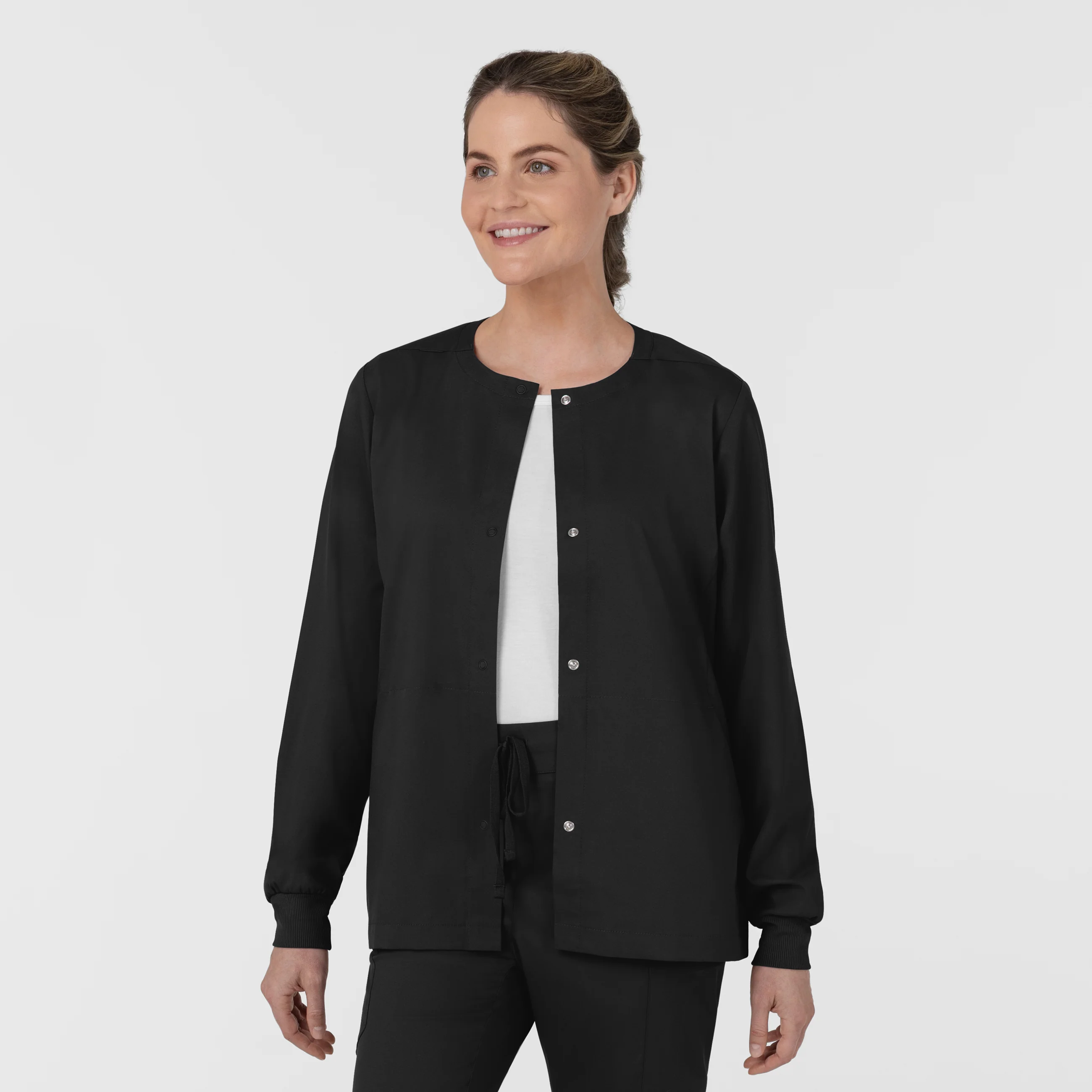 Boundless Women’s Warm-Up Scrub Jacket - Black - Image 4