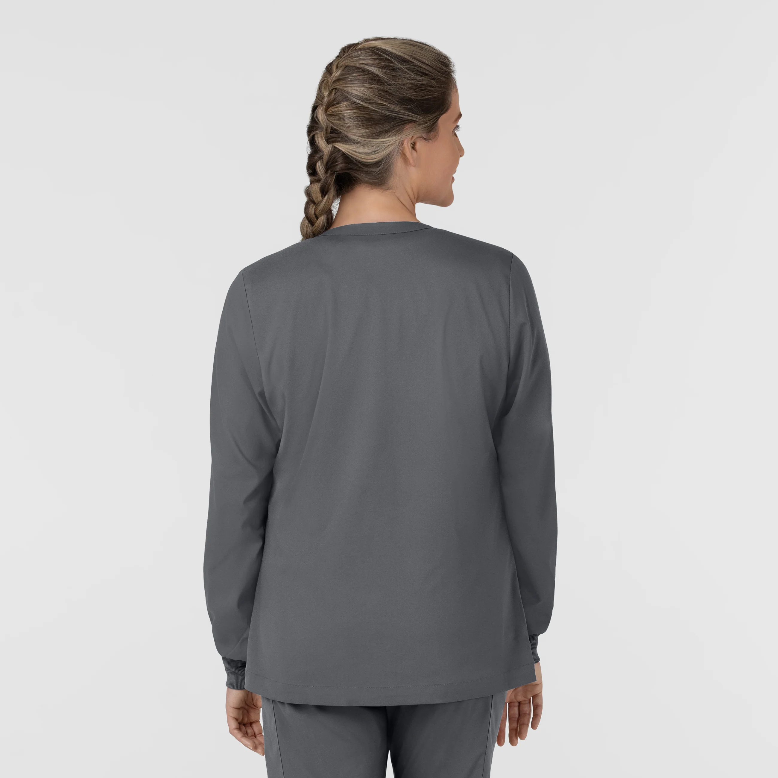 Boundless Women’s Warm-Up Scrub Jacket - Pewter - Image 2