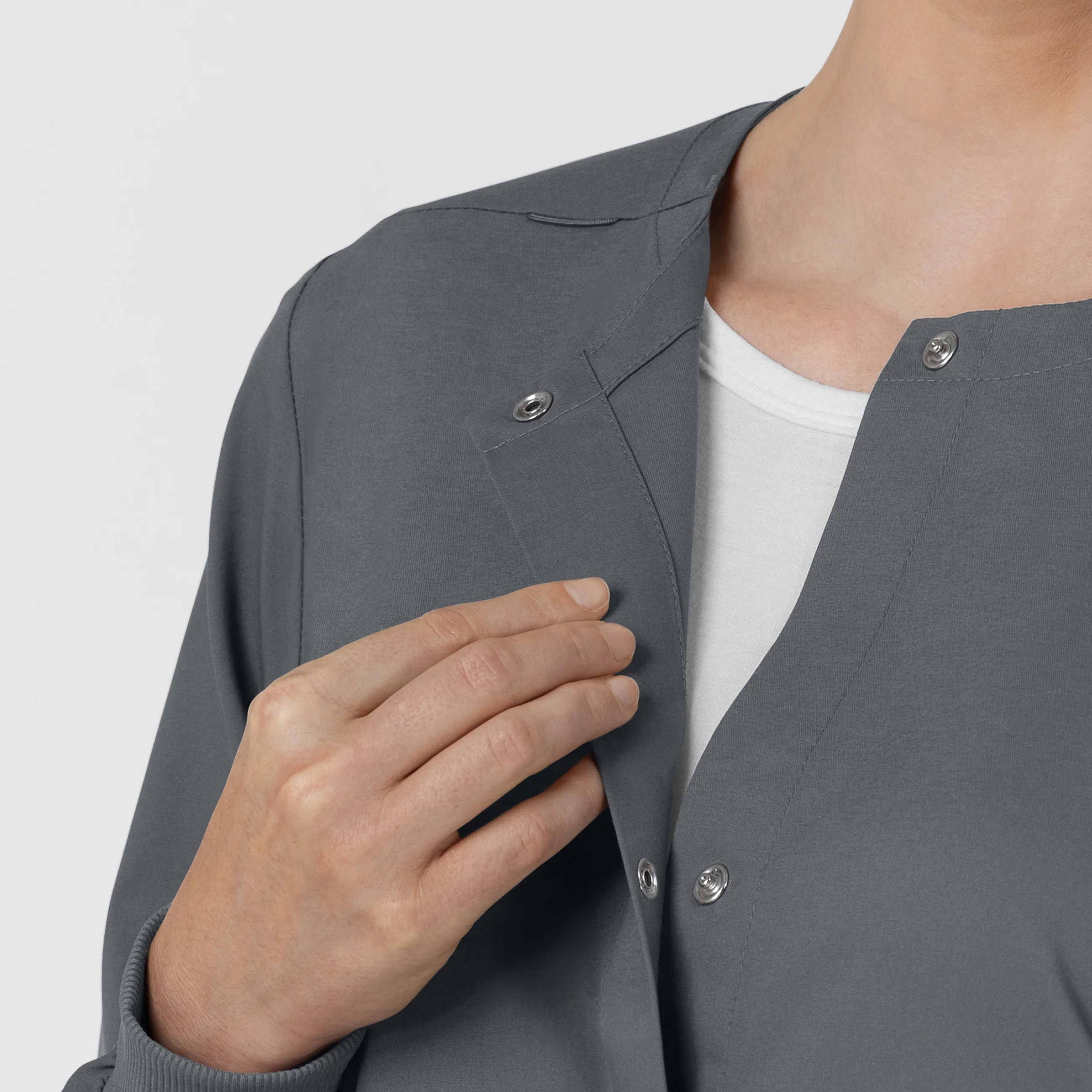 Boundless Women’s Warm-Up Scrub Jacket - Pewter - Image 6