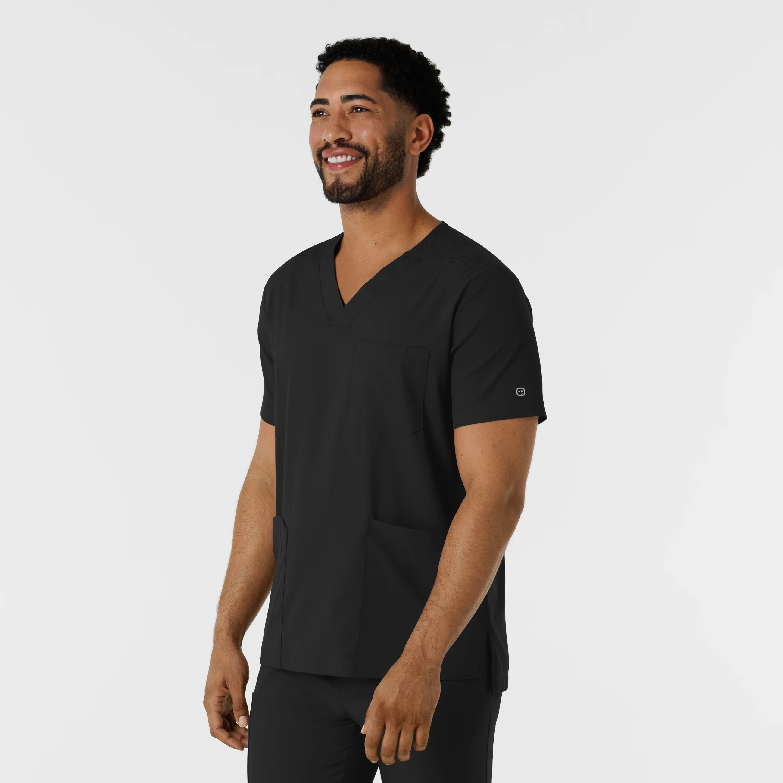 Boundless Men's Multi Pocket V-Neck Scrub Top - Black - Image 4