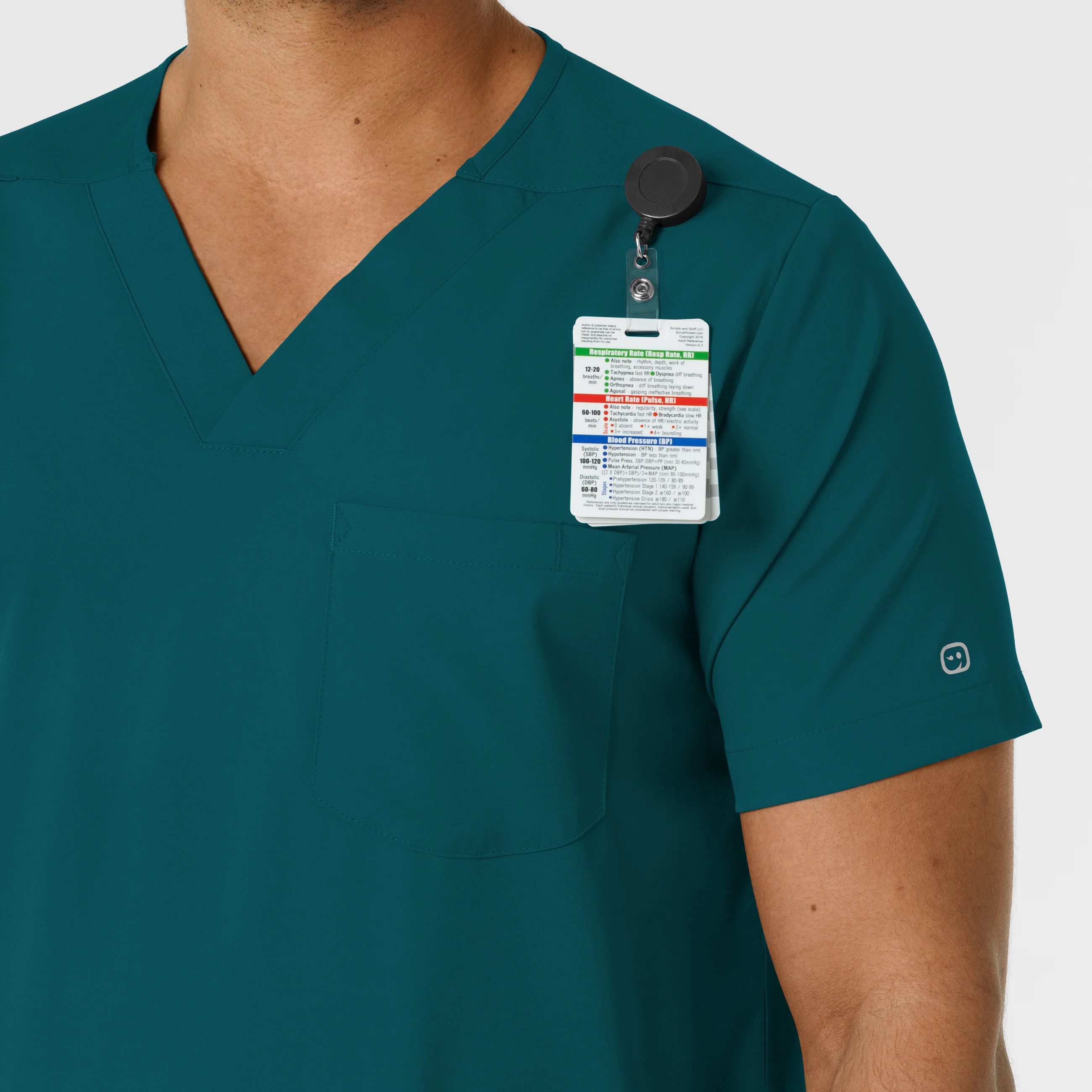 Boundless Men's Multi Pocket V-Neck Scrub Top - Caribbean - Image 6