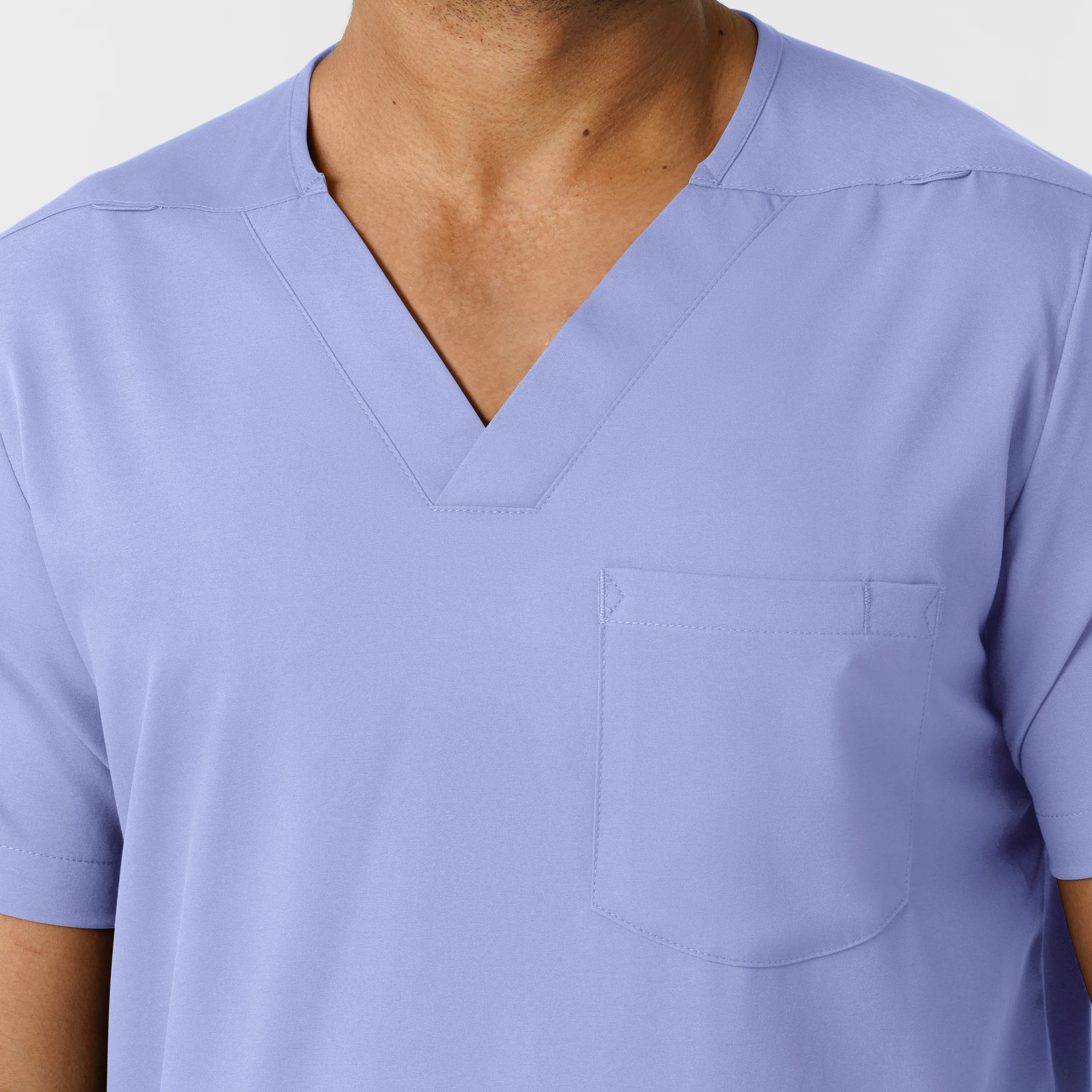 Boundless Men's Multi Pocket V-Neck Scrub Top - Ceil Blue - Image 5