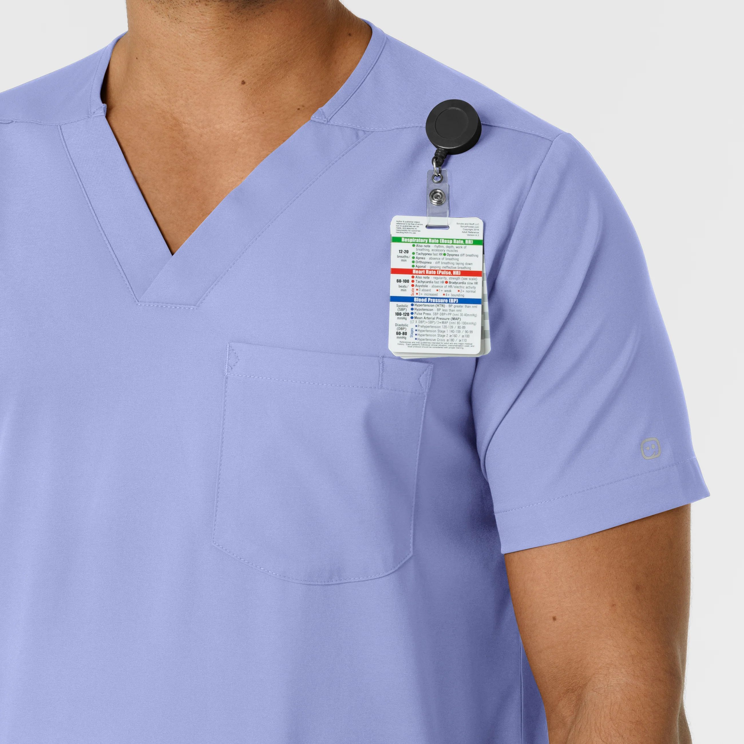 Boundless Men's Multi Pocket V-Neck Scrub Top - Ceil Blue - Image 6