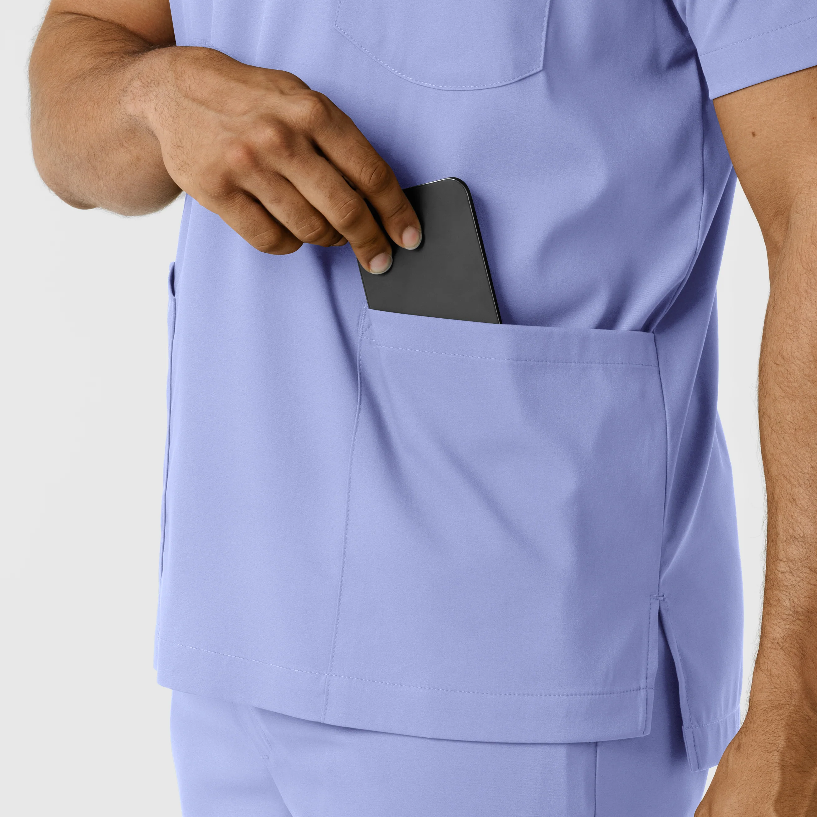 Boundless Men's Multi Pocket V-Neck Scrub Top - Ceil Blue - Image 8