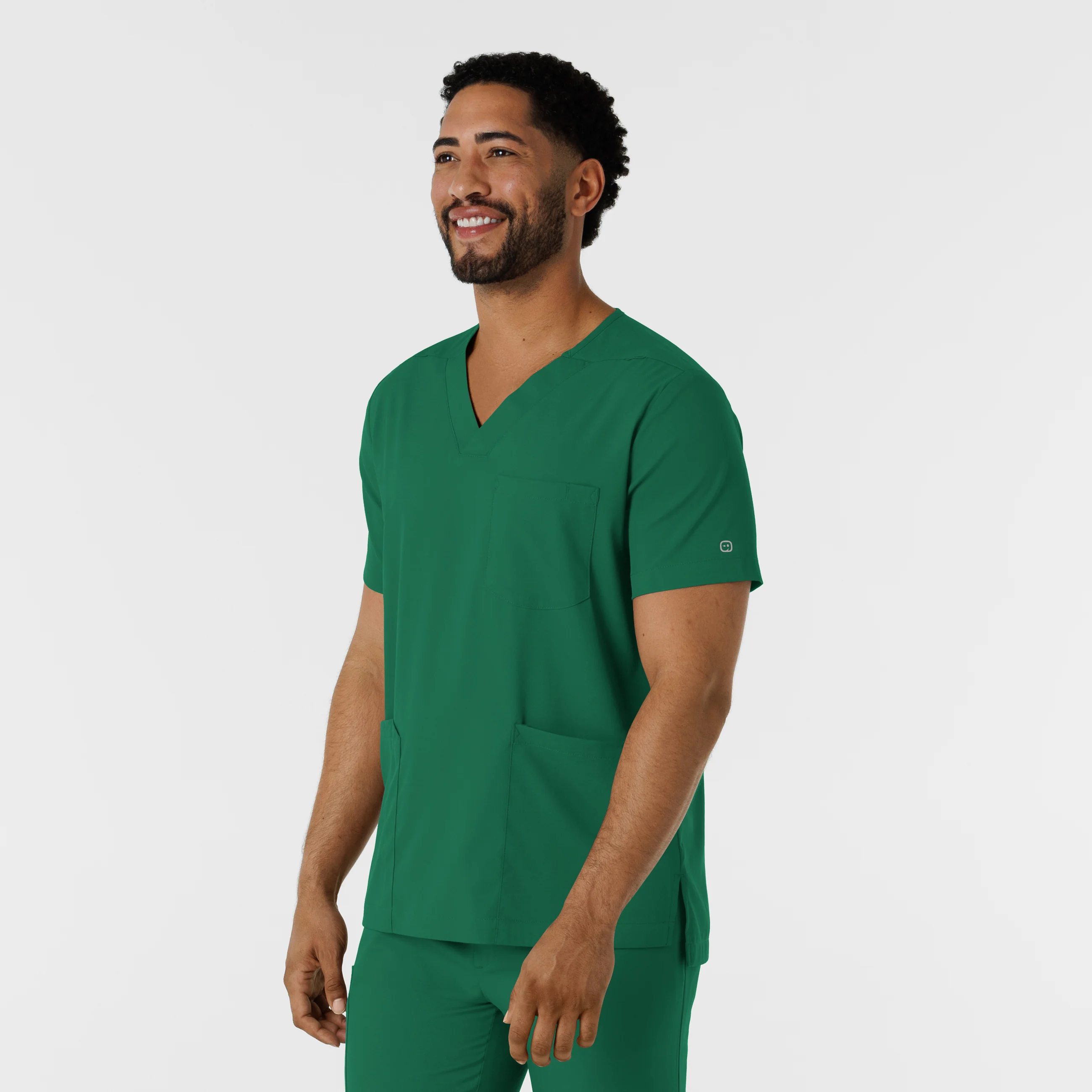 Boundless Men's Multi Pocket V-Neck Scrub Top - Hunter - Image 4