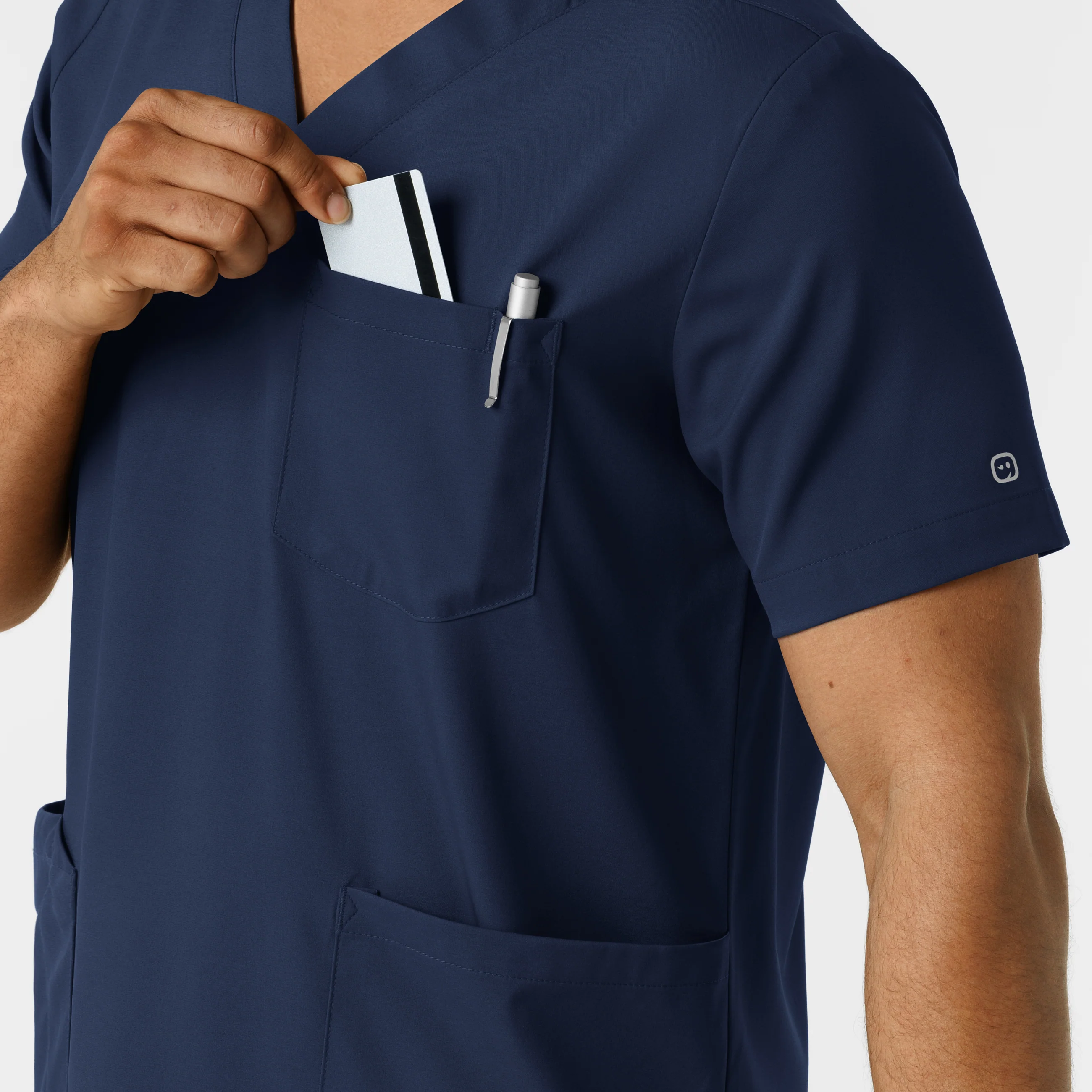 Boundless Men's Multi Pocket V-Neck Scrub Top - Navy - Image 7