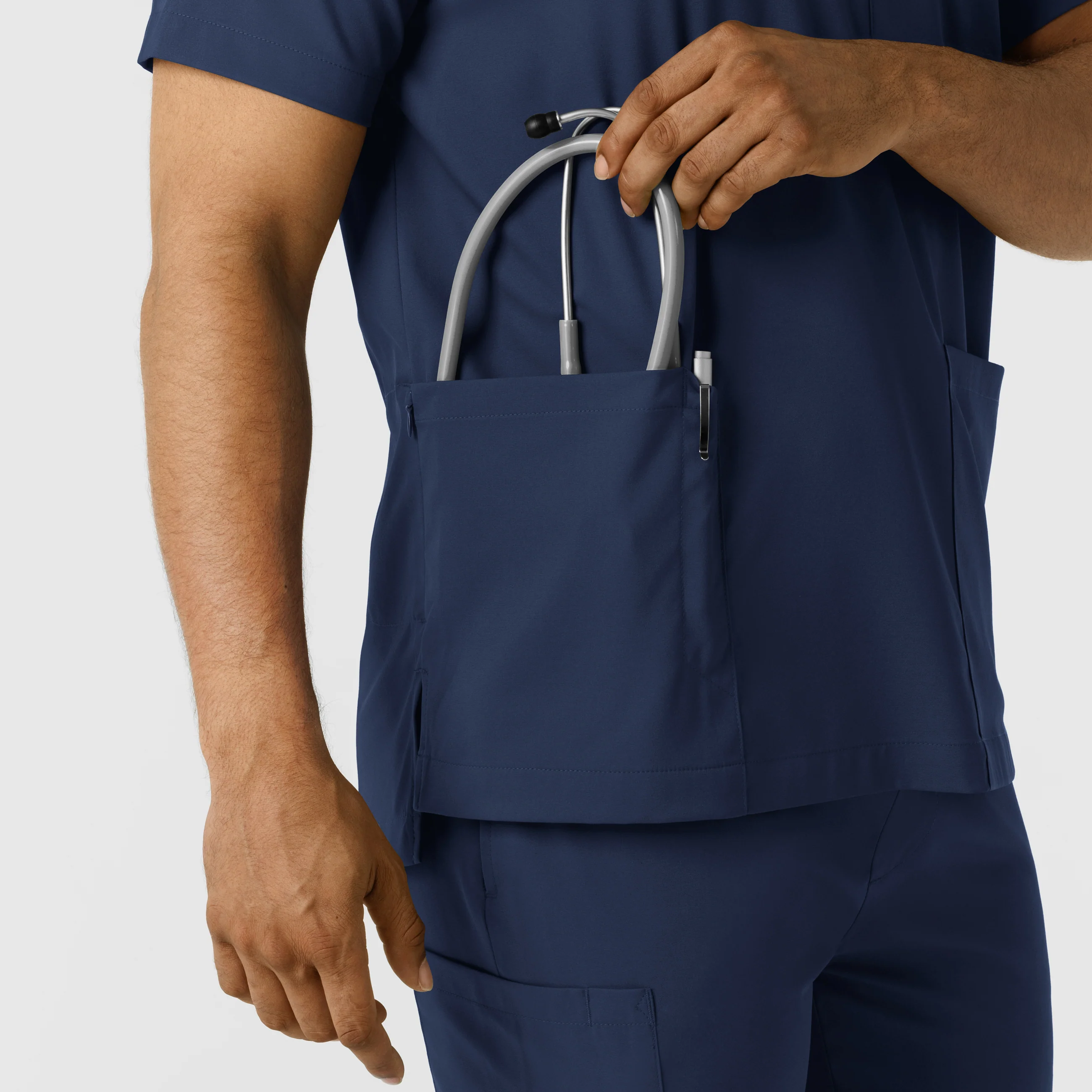 Boundless Men's Multi Pocket V-Neck Scrub Top - Navy - Image 9
