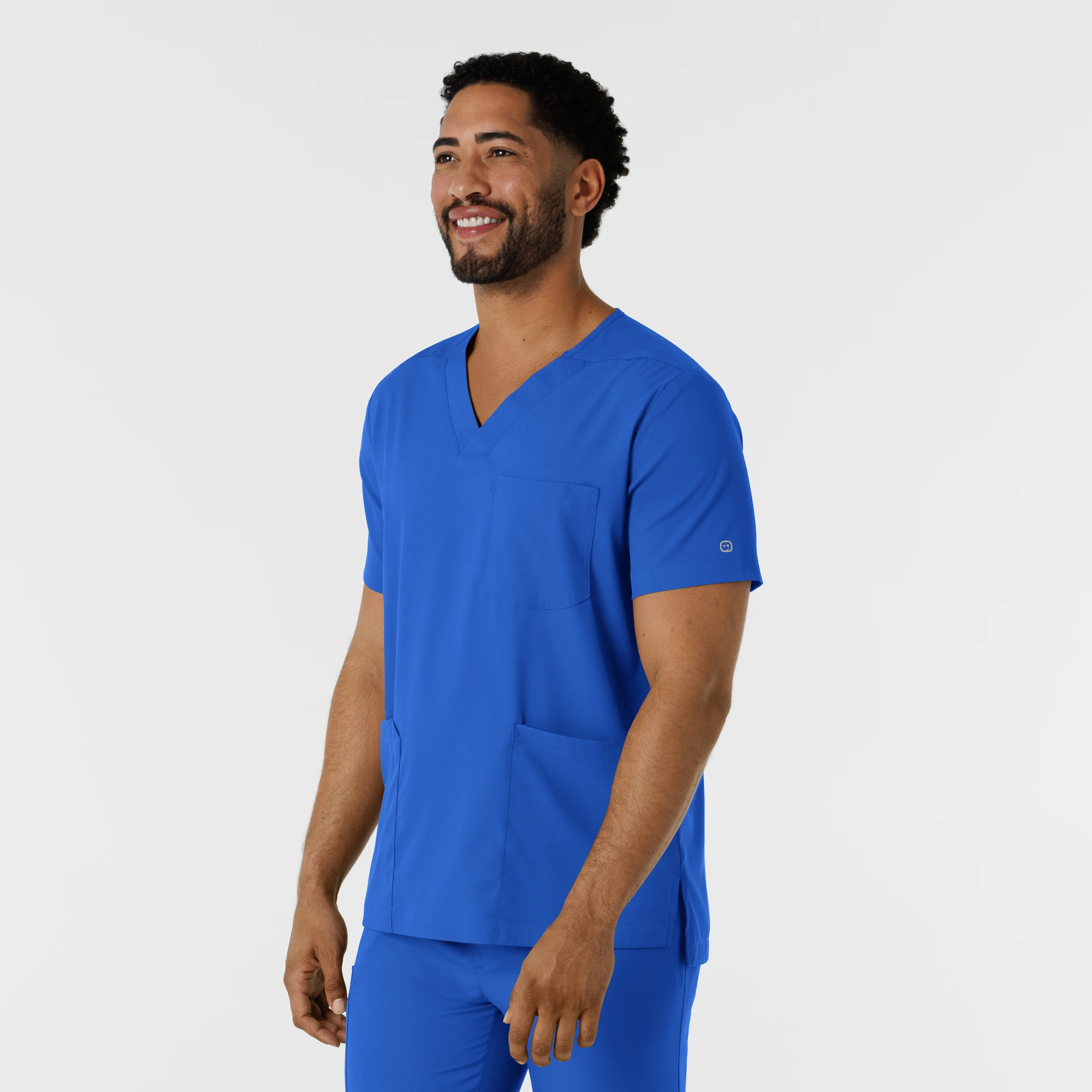 Boundless Men's Multi Pocket V-Neck Scrub Top - Royal - Image 4
