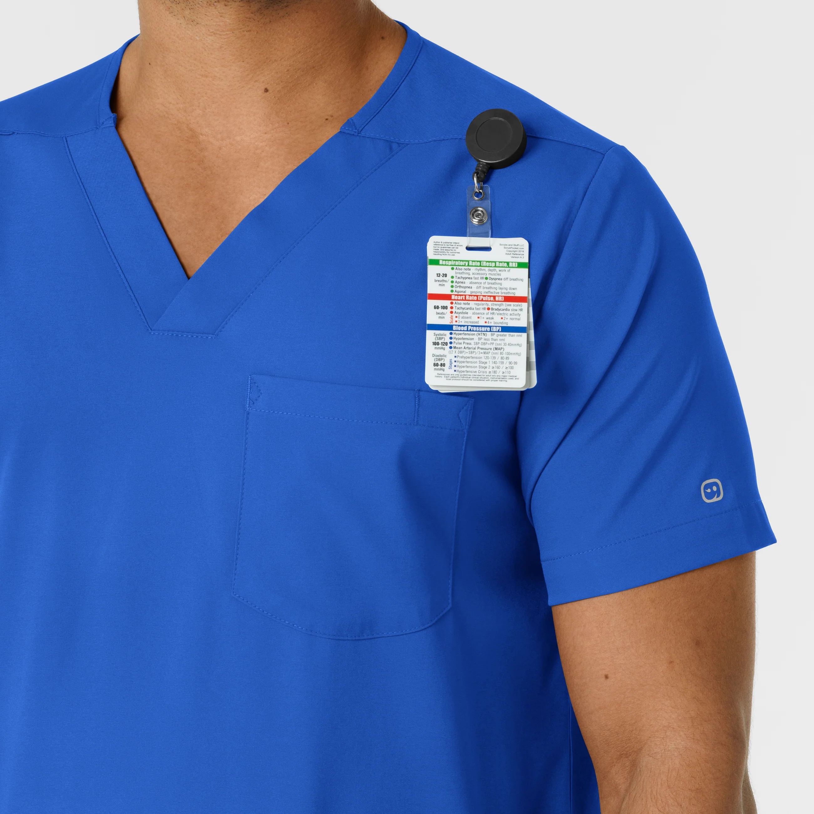 Boundless Men's Multi Pocket V-Neck Scrub Top - Royal - Image 6