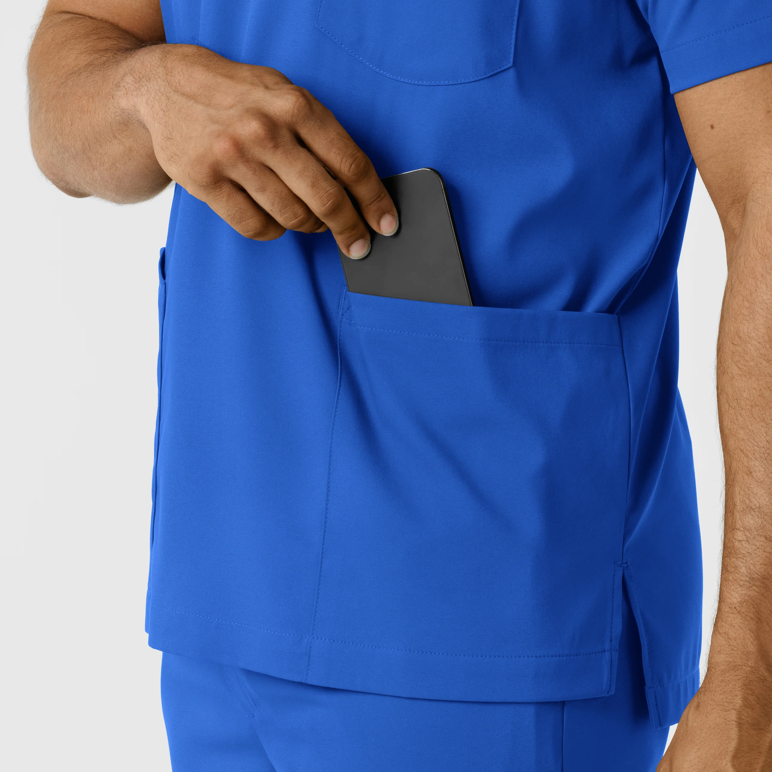 Boundless Men's Multi Pocket V-Neck Scrub Top - Royal - Image 8