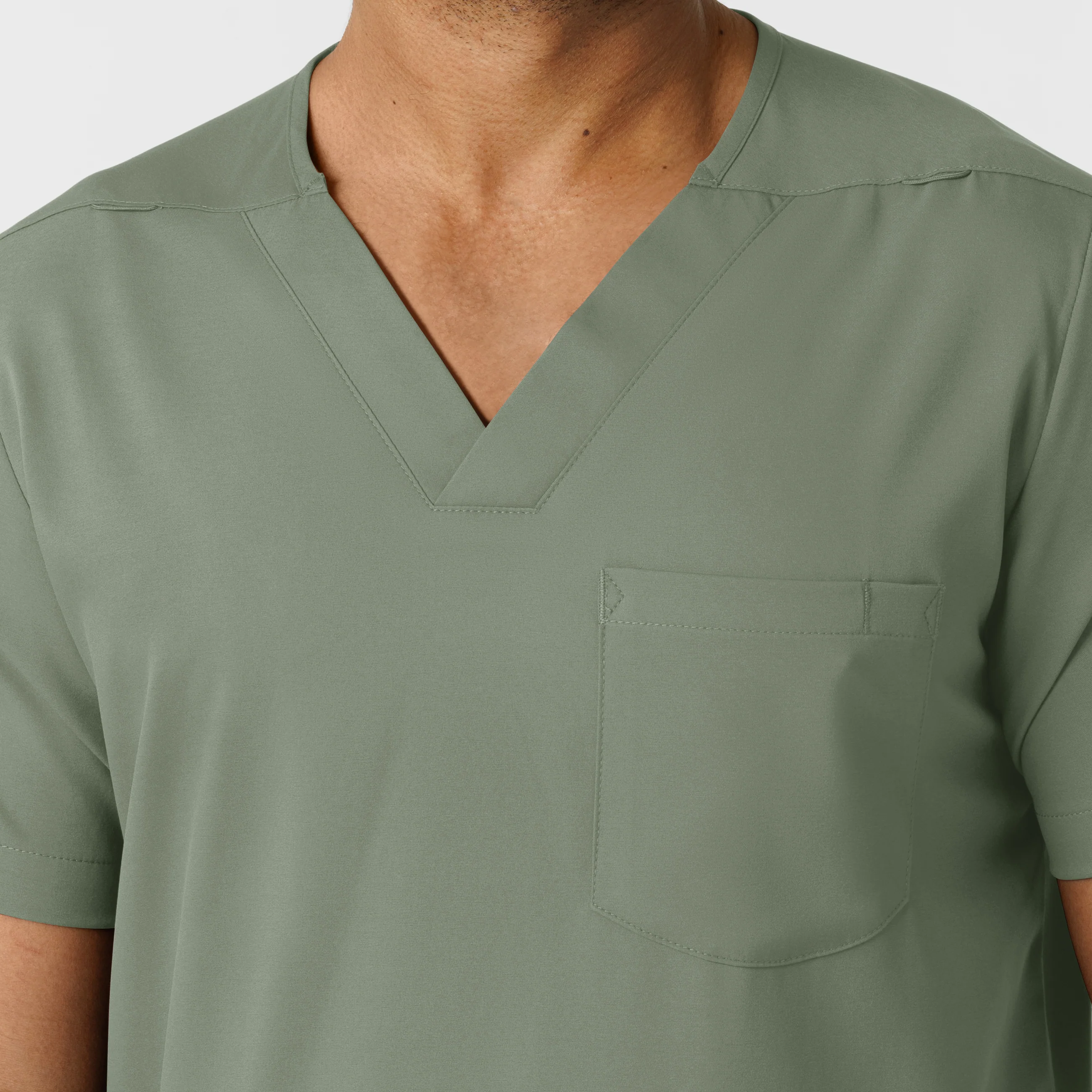Boundless Men's Multi Pocket V-Neck Scrub Top - Sage - Image 5
