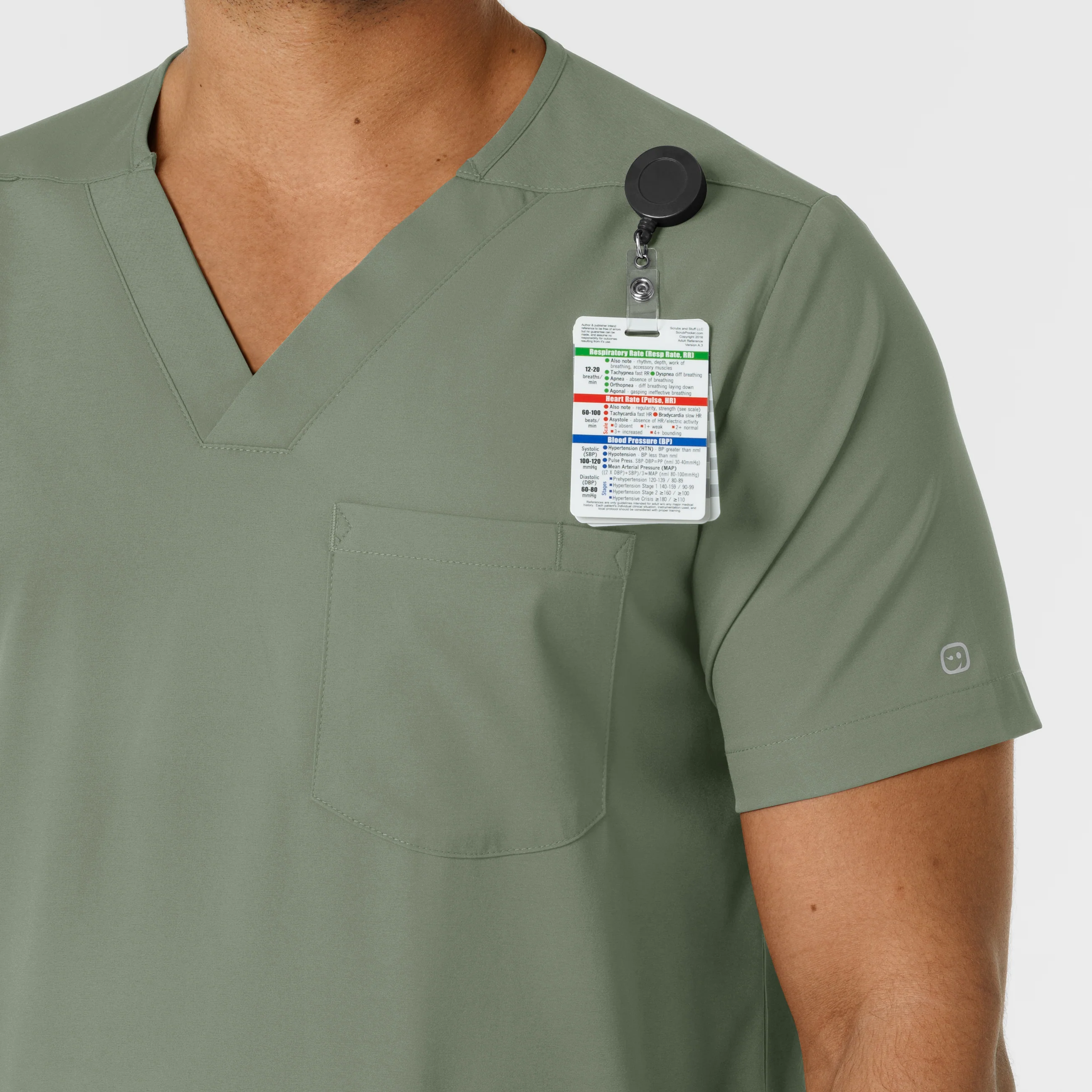 Boundless Men's Multi Pocket V-Neck Scrub Top - Sage - Image 6