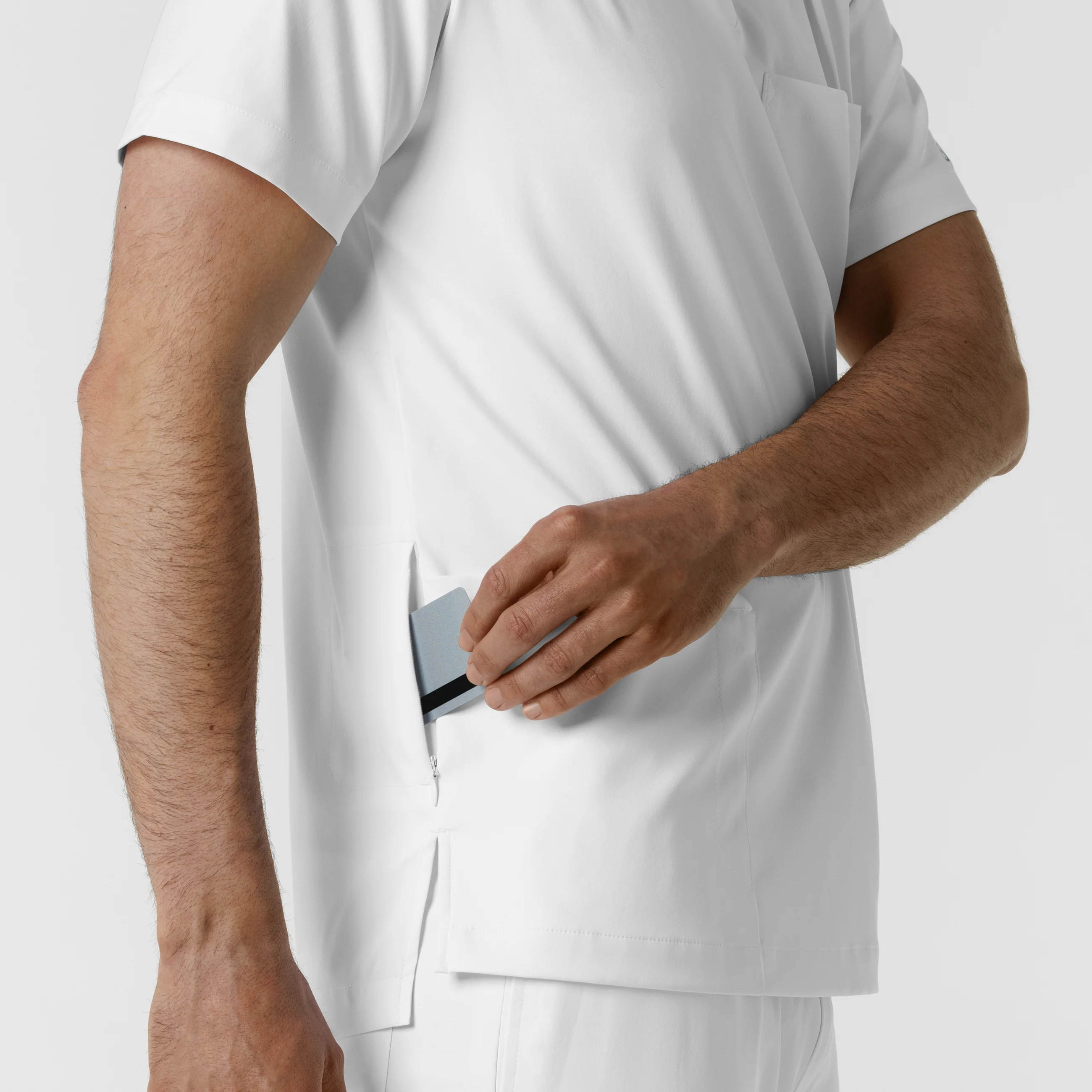 Boundless Men's Multi Pocket V-Neck Scrub Top - White - Image 10