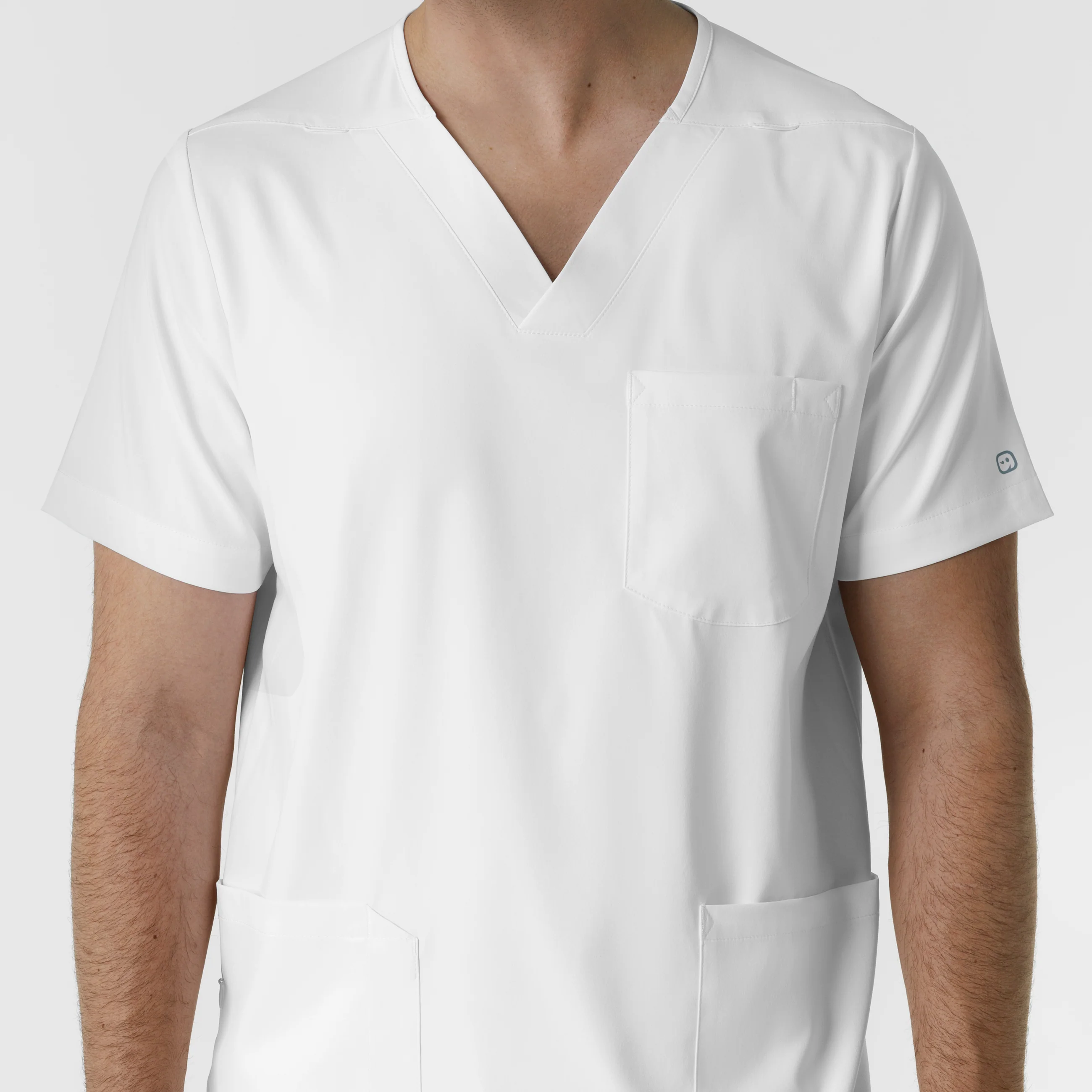 Boundless Men's Multi Pocket V-Neck Scrub Top - White - Image 5