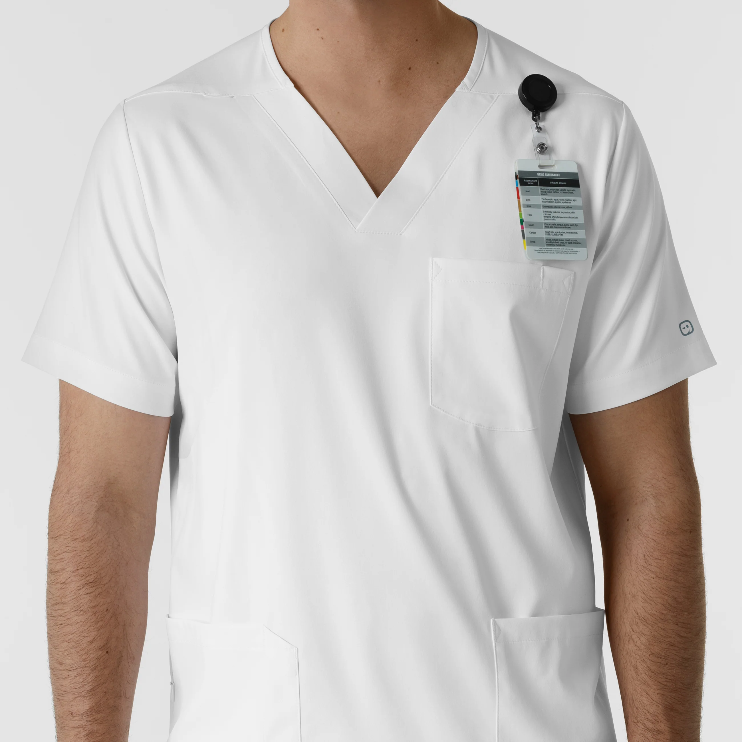 Boundless Men's Multi Pocket V-Neck Scrub Top - White - Image 7