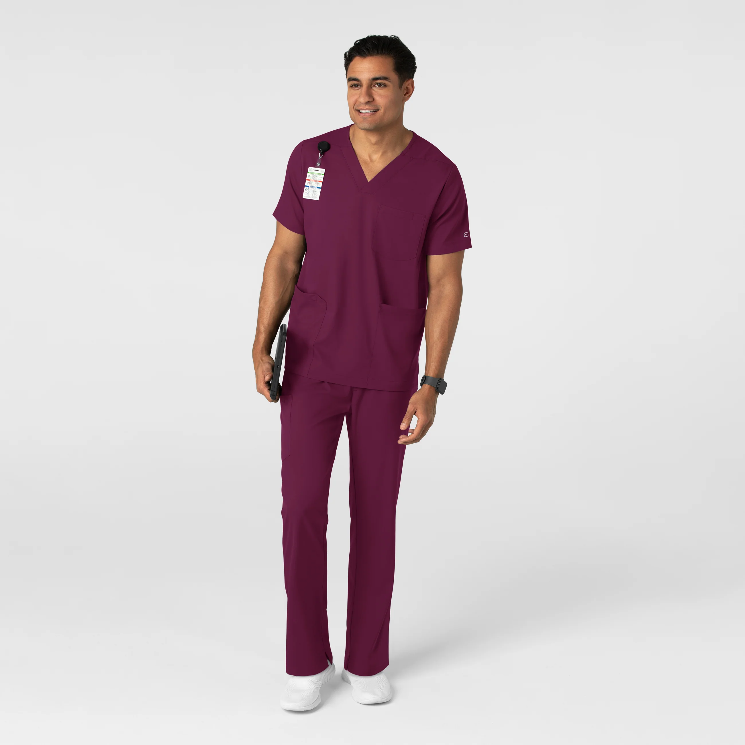 Boundless Men's Straight Leg Scrub Pant - Wine - Image 3